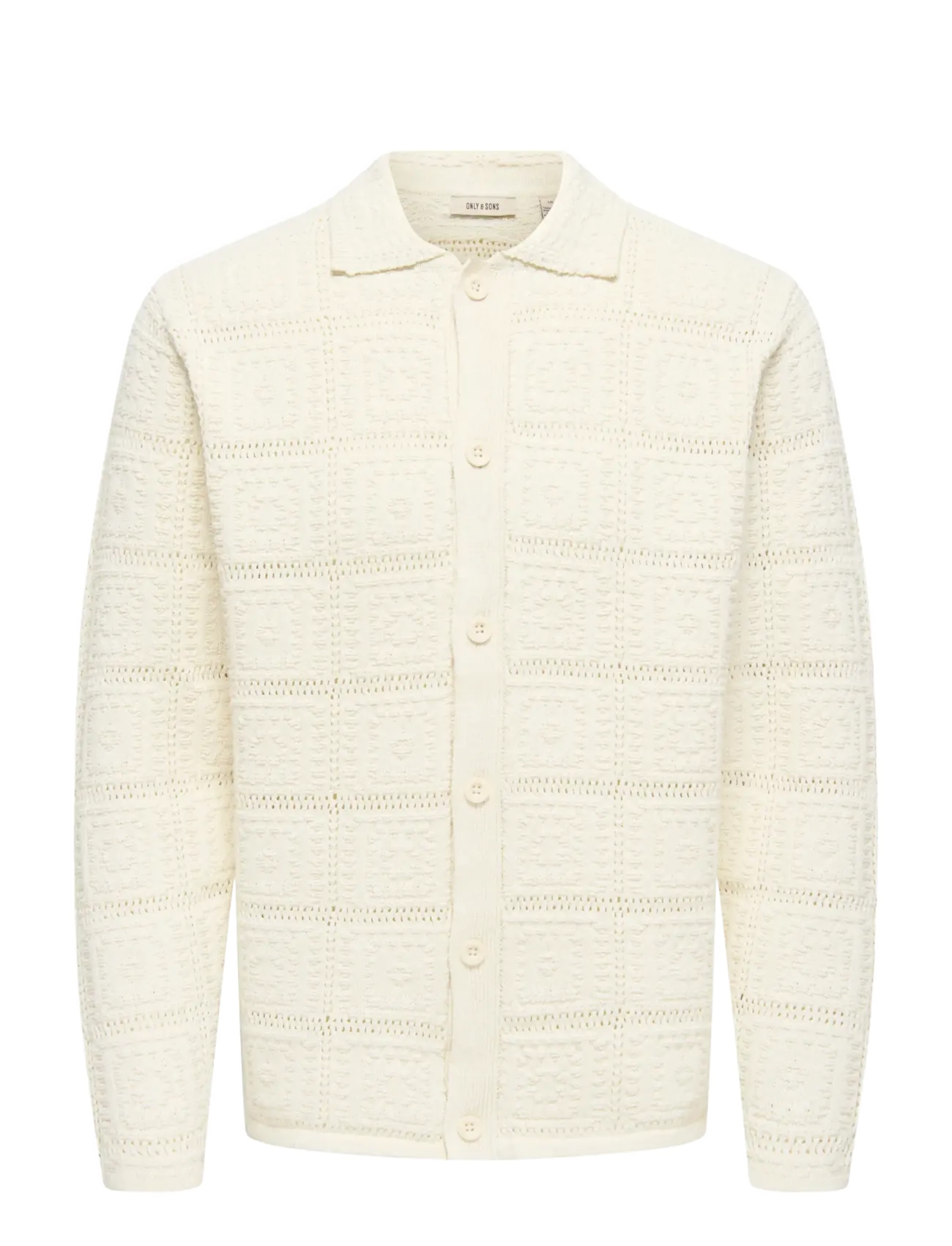 ONLY & SONS - ONSBART LIFE RLX 5 LS SHIRT KNIT - kardiganid - cloud dancer - 0