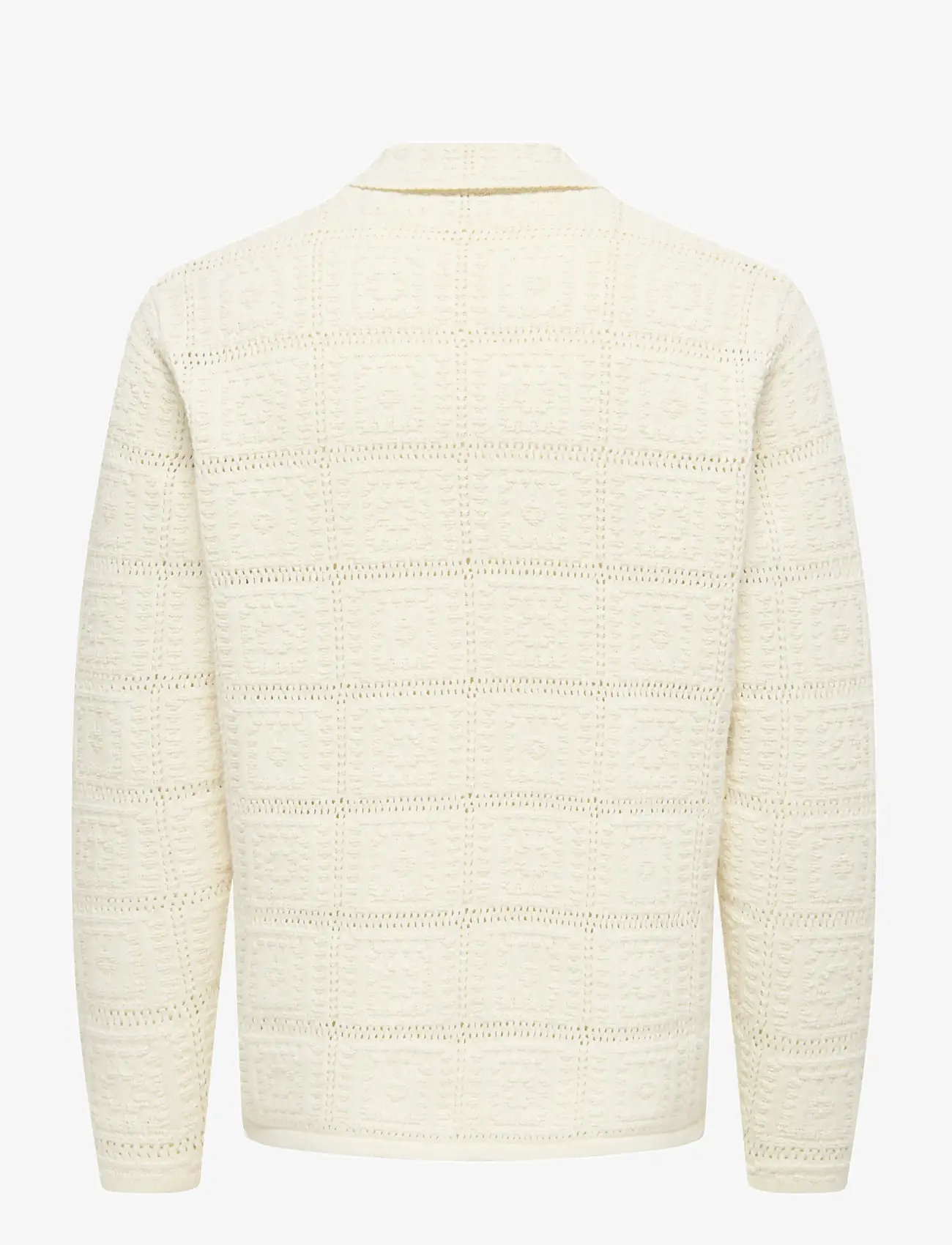 ONLY & SONS - ONSBART LIFE RLX 5 LS SHIRT KNIT - cardigans - cloud dancer - 1