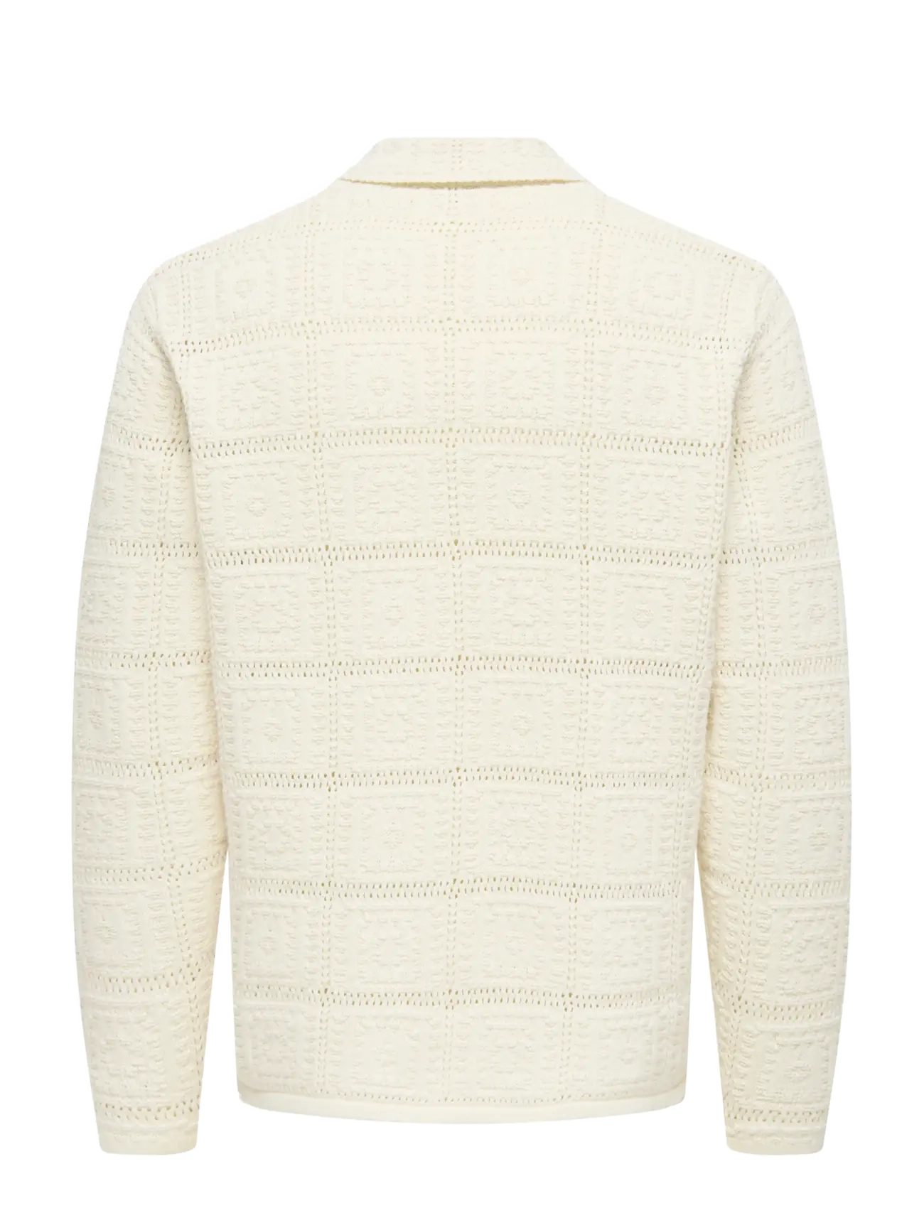 ONLY & SONS - ONSBART LIFE RLX 5 LS SHIRT KNIT - kardiganid - cloud dancer - 1