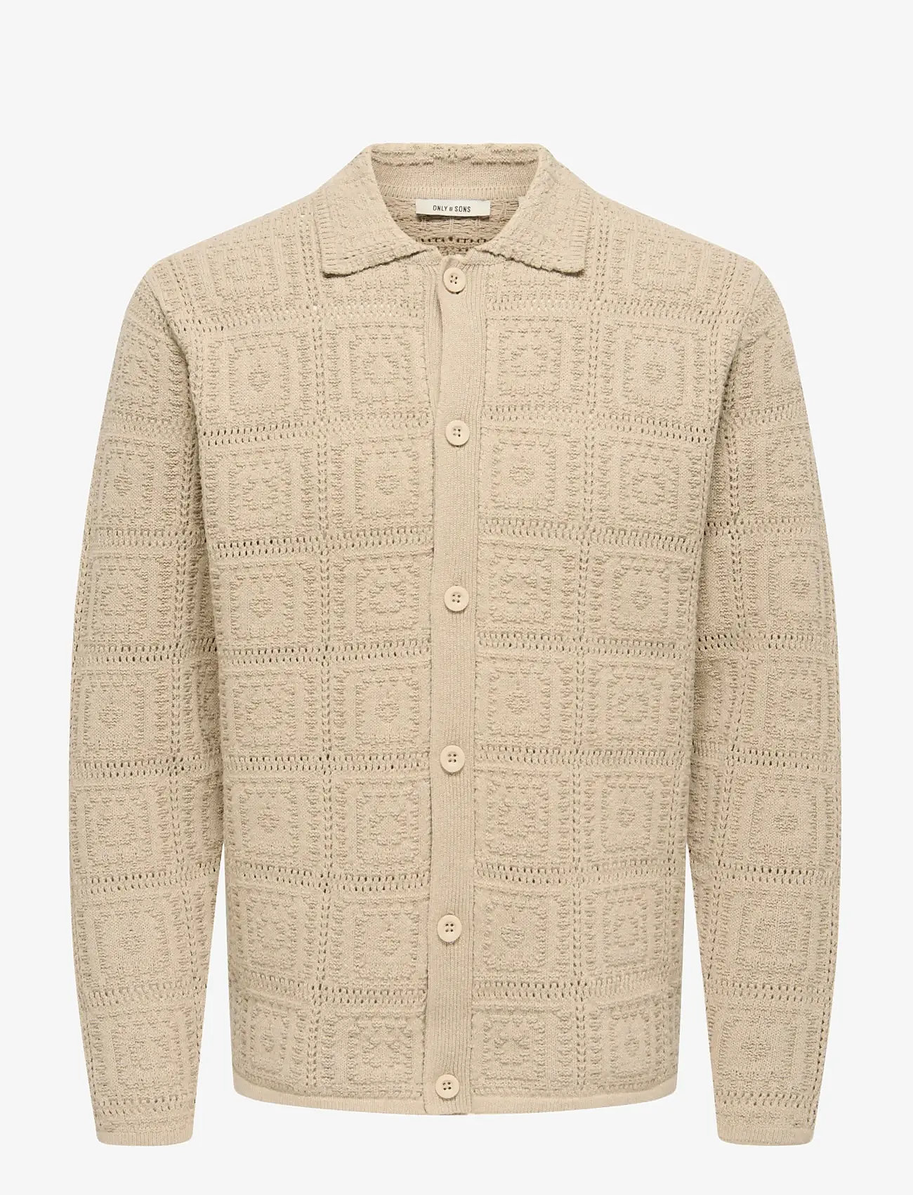ONLY & SONS - ONSBART LIFE RLX 5 LS SHIRT KNIT - cardigans - silver lining - 1
