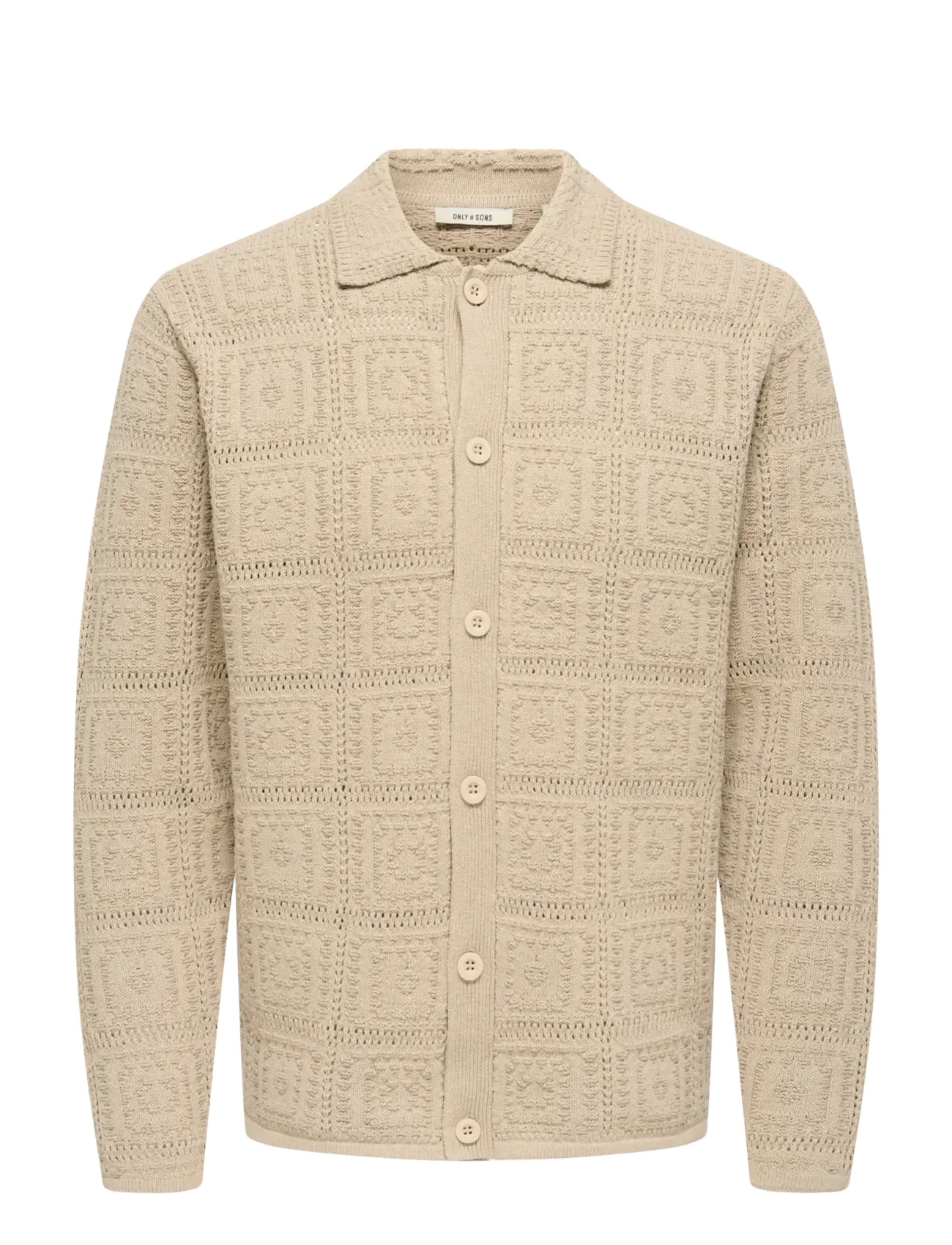 ONLY & SONS ONSBART LIFE RLX 5 LS SHIRT KNIT - Angebote - SILVER LINING / beige