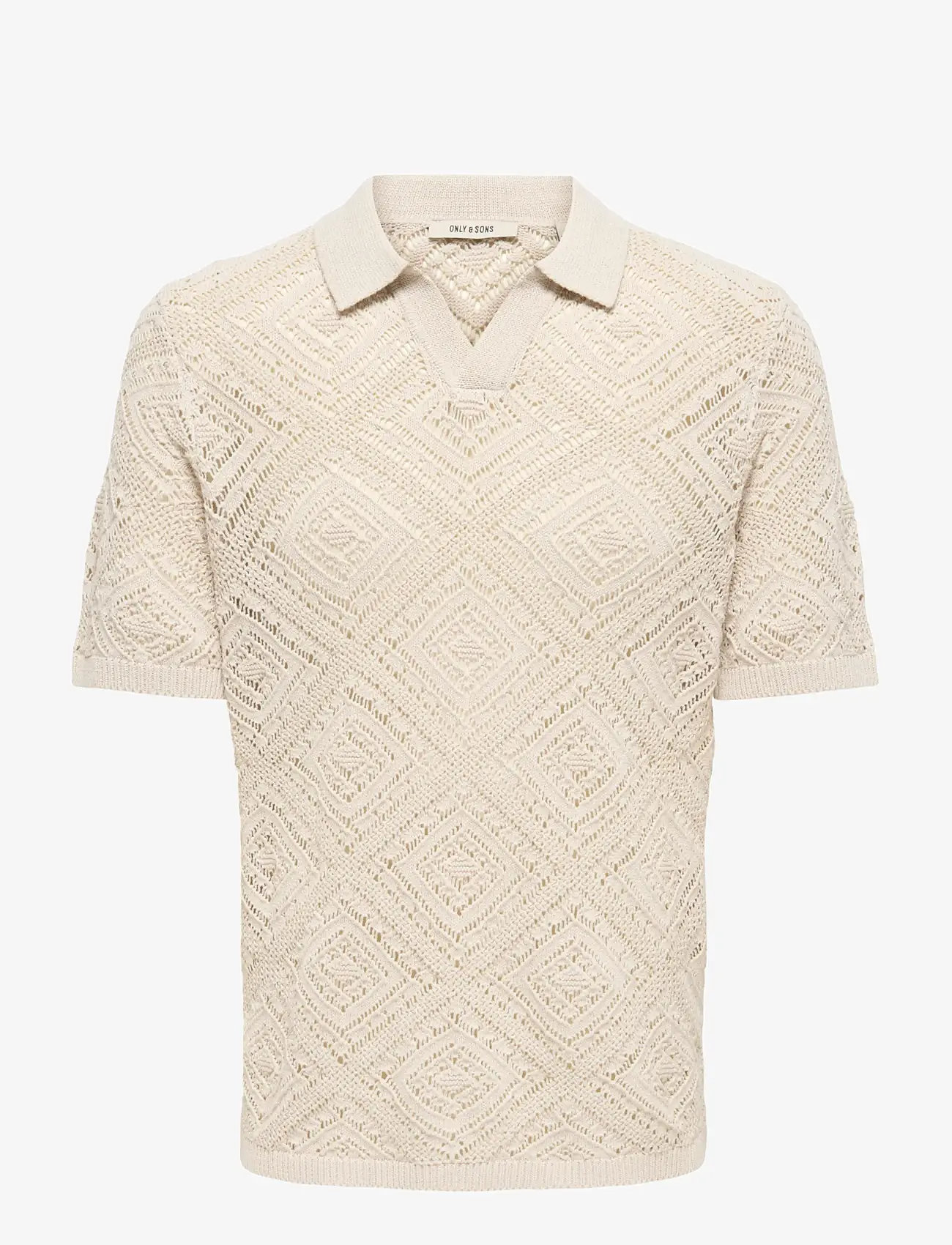 ONLY & SONS - ONSKOLMAR LIFE REG 5 SS RESORT KNIT - kortærmede poloer - silver lining - 1