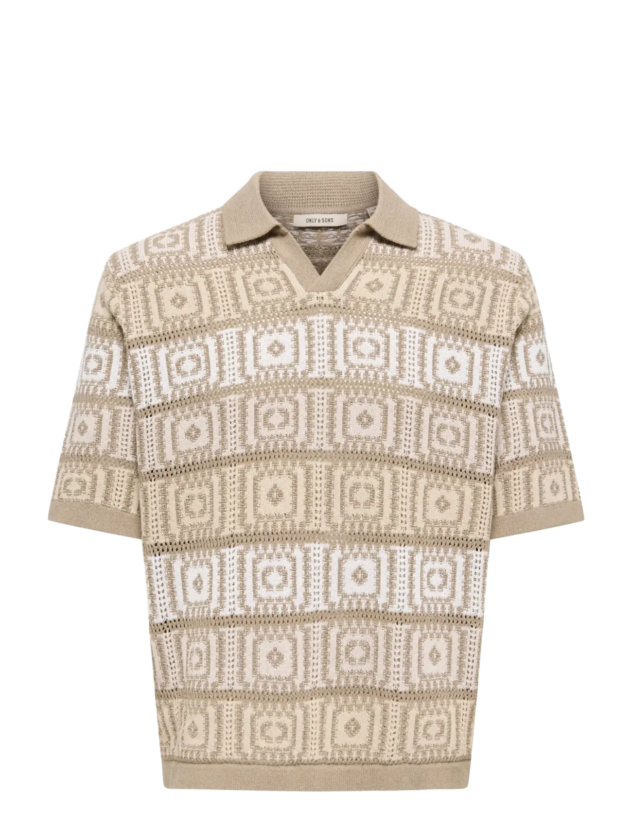ONLY & SONS - ONSBART LIFE RLX 5 SS RESORT KNIT - kurzärmelig - chinchilla - 1