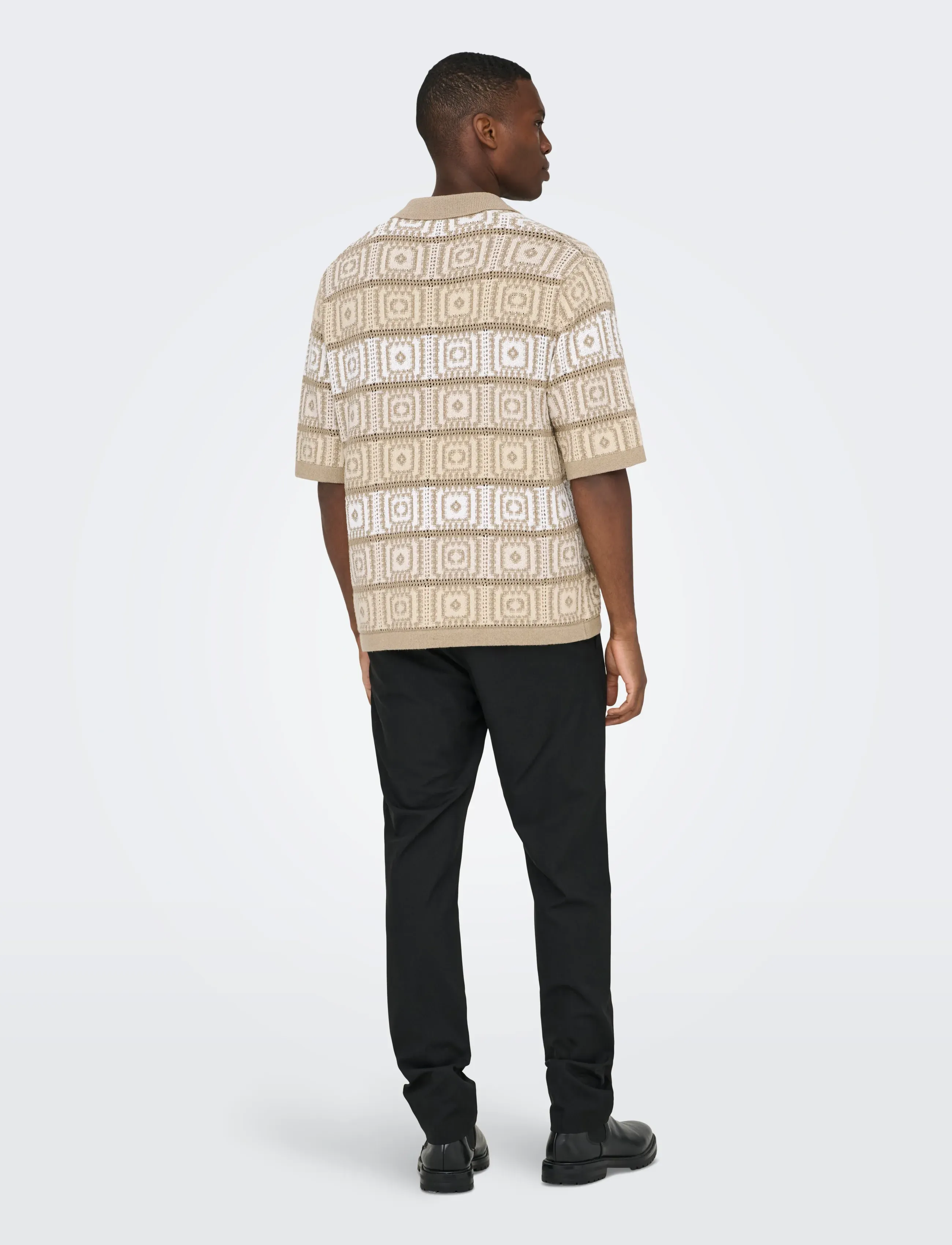 ONLY & SONS - ONSBART LIFE RLX 5 SS RESORT KNIT - laveste priser - chinchilla - 2