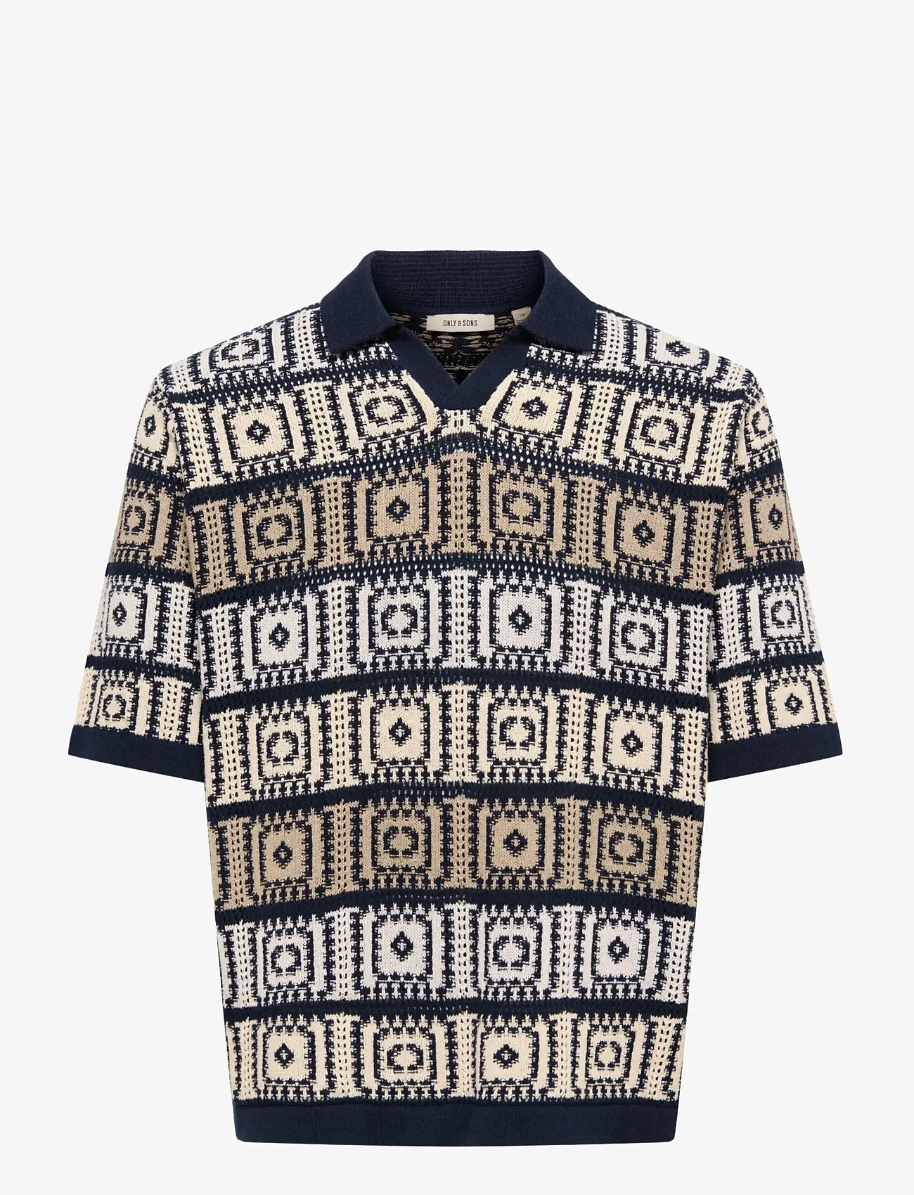 ONLY & SONS - ONSBART LIFE RLX 5 SS RESORT KNIT - kurzärmelig - dark navy - 1