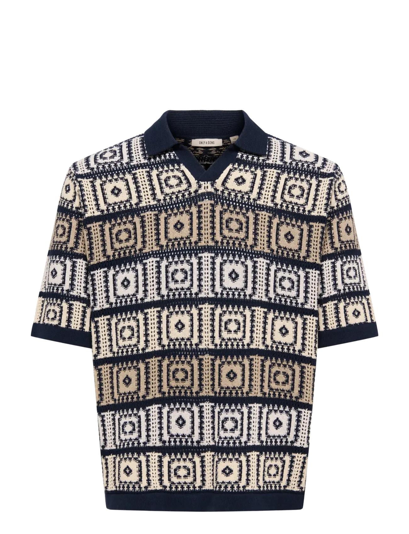 ONSBART LIFE RLX 5 SS RESORT KNIT - DARK NAVY