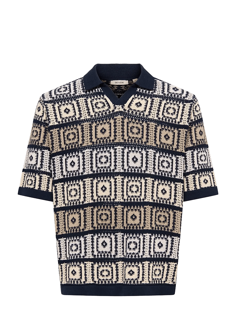 ONLY & SONS - ONSBART LIFE RLX 5 SS RESORT KNIT - kurzärmelig - dark navy - 1