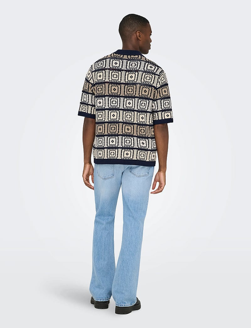 ONLY & SONS - ONSBART LIFE RLX 5 SS RESORT KNIT - kurzärmelig - dark navy - 2