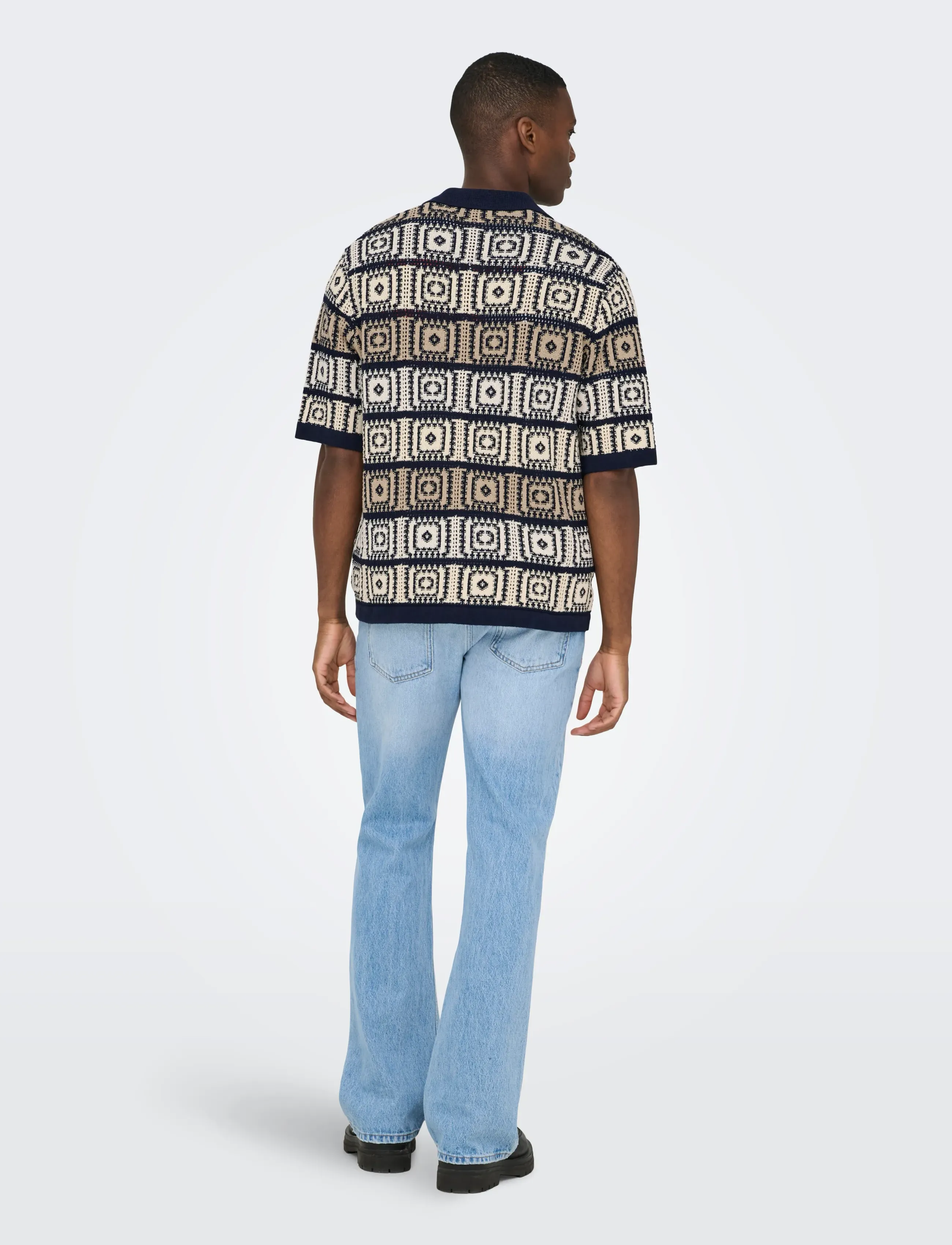 ONLY & SONS - ONSBART LIFE RLX 5 SS RESORT KNIT - kortærmede poloer - dark navy - 2