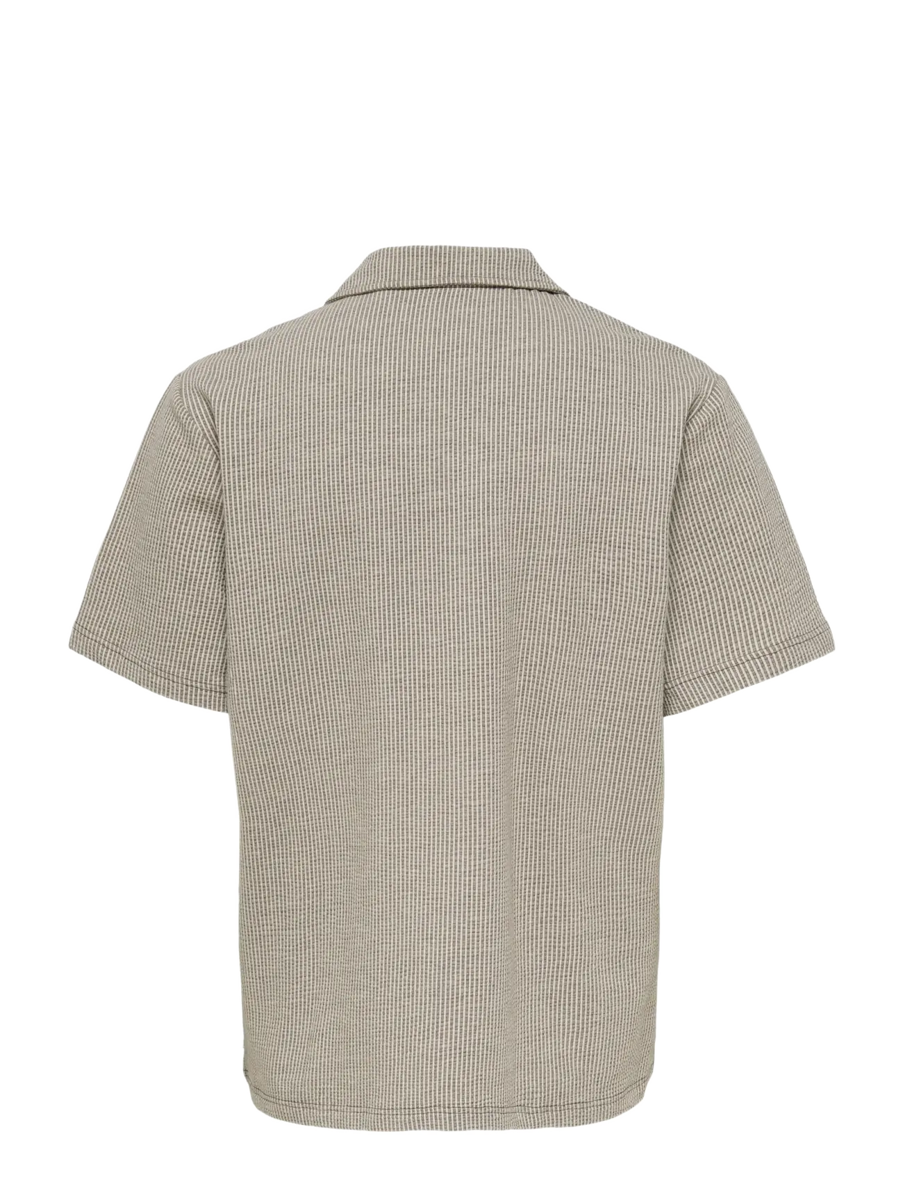 ONLY & SONS - ONSKIAN LIFE SEERSUCKER STRP SS SHIRT VD - chemises à manches courtes - coffee bean - 2