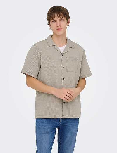 Onskian Life Seersucker Strp Ss Shirt Vd - Casual