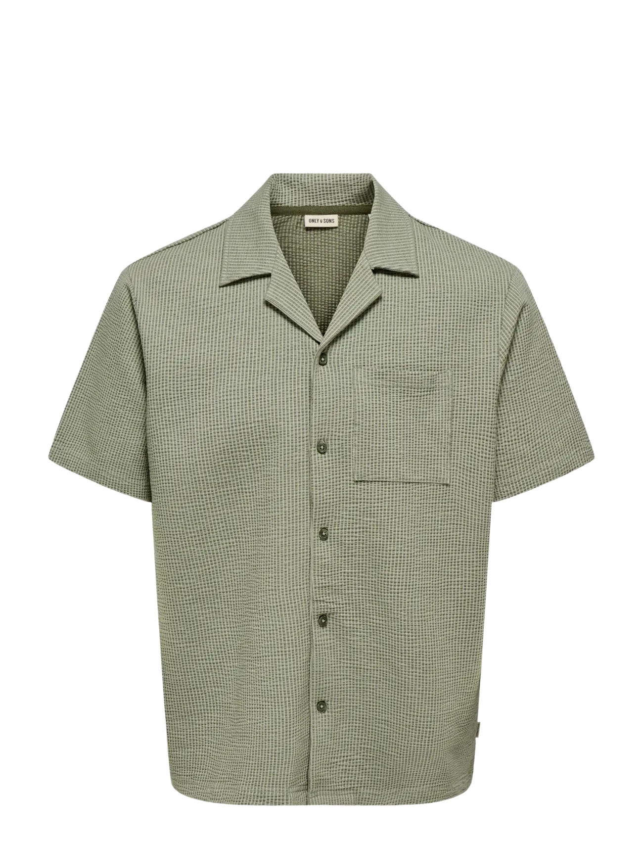 ONLY & SONS ONSKIAN LIFE SEERSUCKER STRP SS SHIRT VD - Kurzarmhemden - OLIVE NIGHT / khaki/green