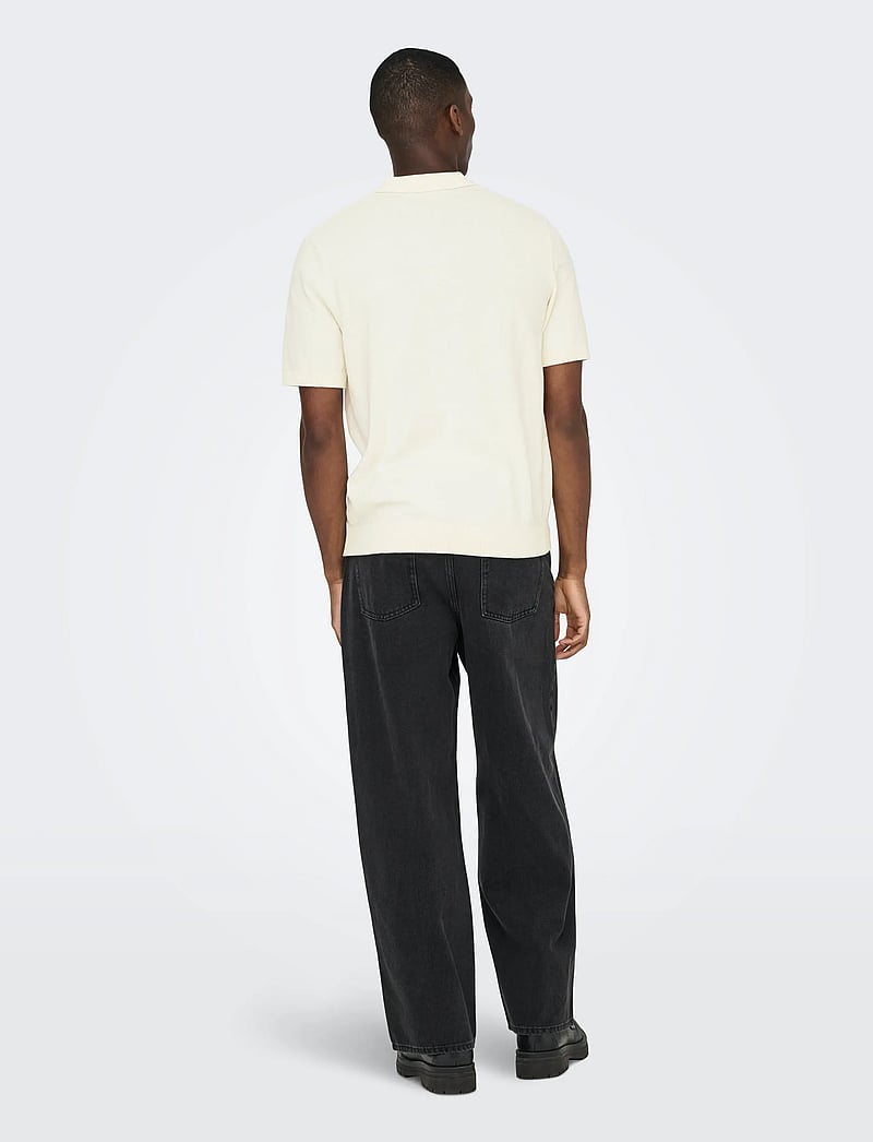 ONLY & SONS - ONSTHY LIFE REG SS RESORT KNIT - kortærmede poloer - cloud dancer - 2