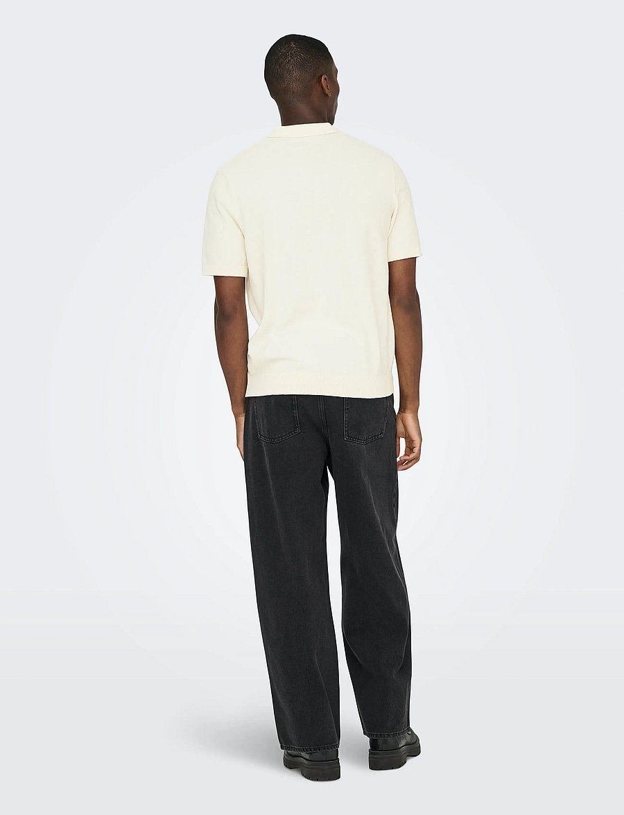 ONLY & SONS - ONSTHY LIFE REG SS RESORT KNIT - kortärmade pikéer - cloud dancer - 2