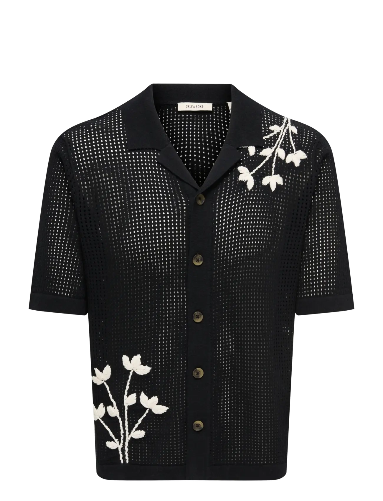 ONLY & SONS ONSTEGAN LIFE RLX SS SHIRT KNIT - Nieuwe Mode - BLACK / black