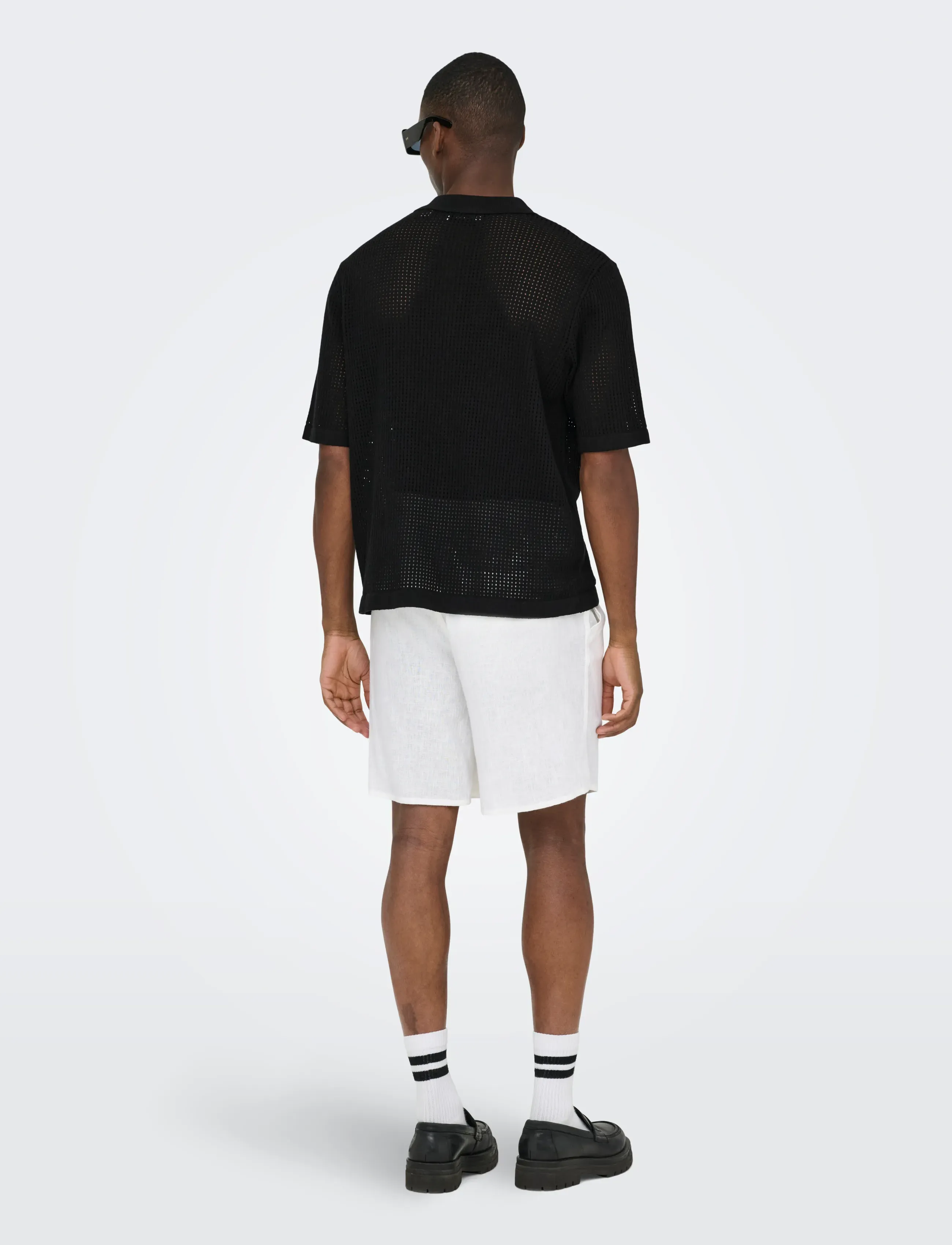 ONLY & SONS - ONSTEGAN LIFE RLX SS SHIRT KNIT - kortærmede skjorter - black - 2