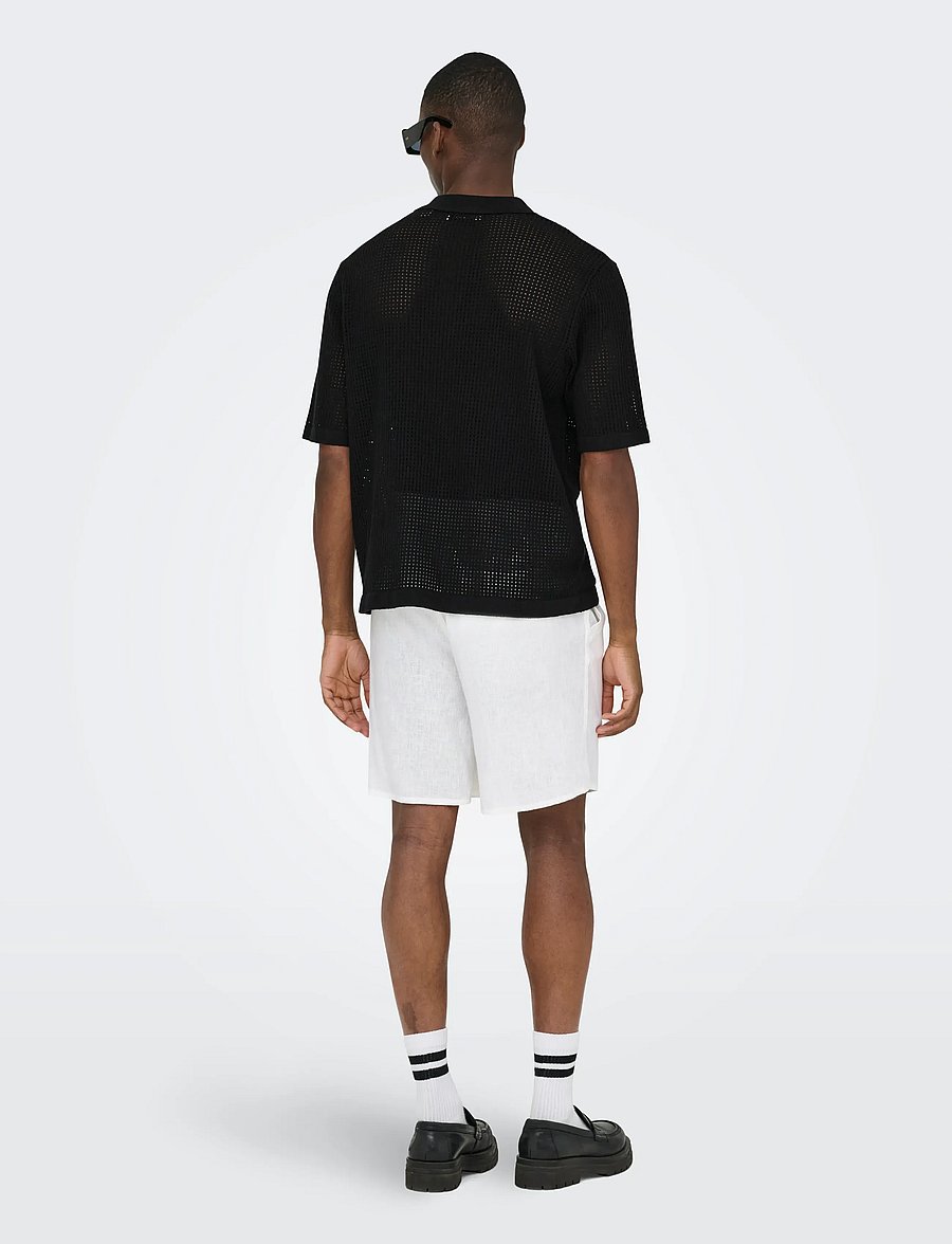 ONLY & SONS - ONSTEGAN LIFE RLX SS SHIRT KNIT - kortærmede skjorter - black - 2