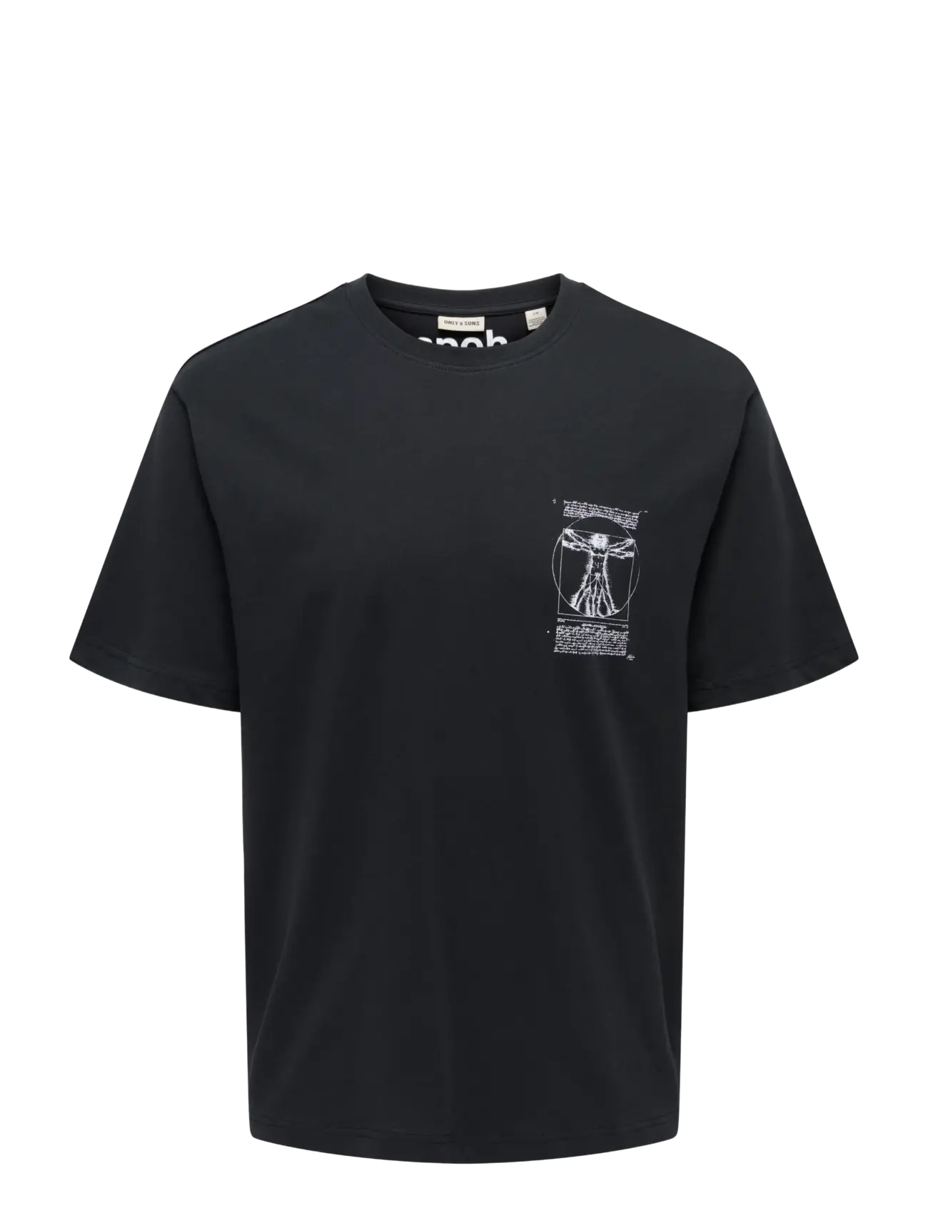 ONLY & SONS ONSMONALISA RLX SS LIC TEE VD - ONLY & SONS - JET BLACK / black