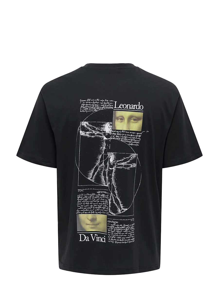 ONLY & SONS - ONSMONALISA RLX SS LIC TEE VD - lühikeste varrukatega t-särgid - jet black - 2