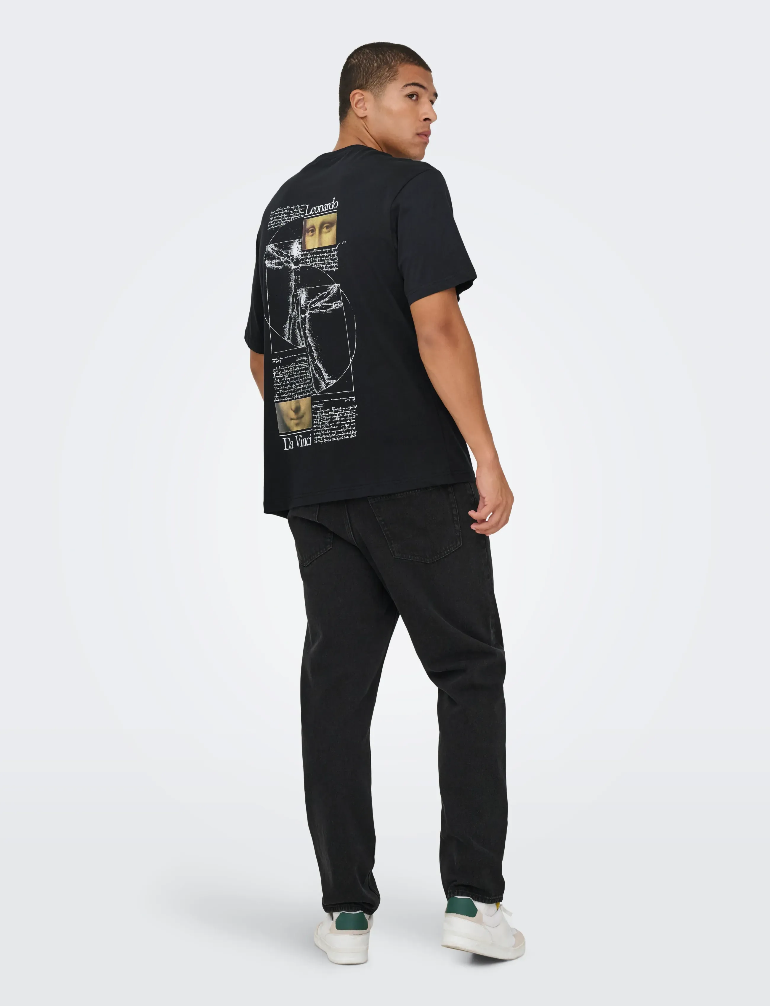 ONLY & SONS - ONSMONALISA RLX SS LIC TEE VD - lühikeste varrukatega t-särgid - jet black - 3