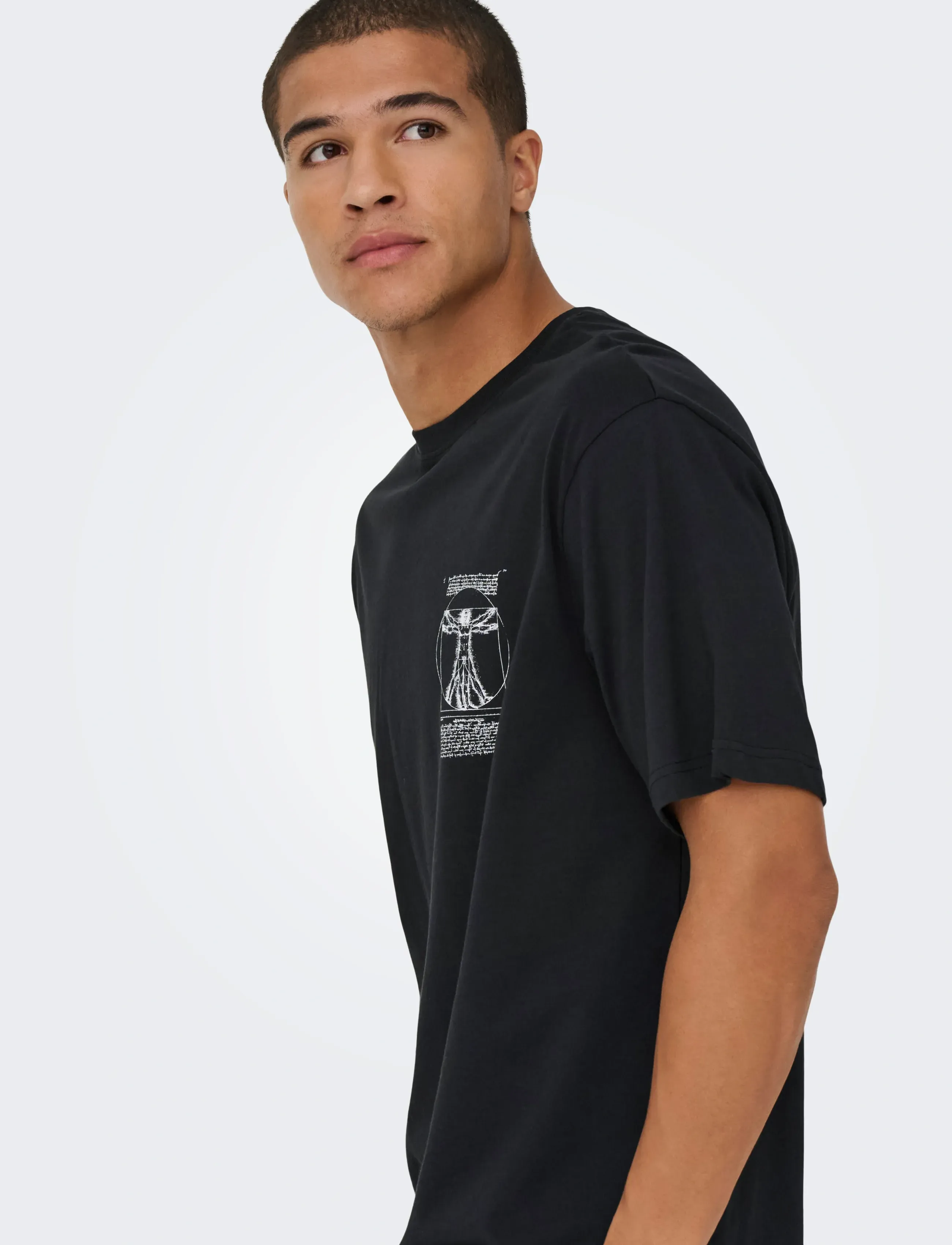 ONLY & SONS - ONSMONALISA RLX SS LIC TEE VD - lühikeste varrukatega t-särgid - jet black - 4