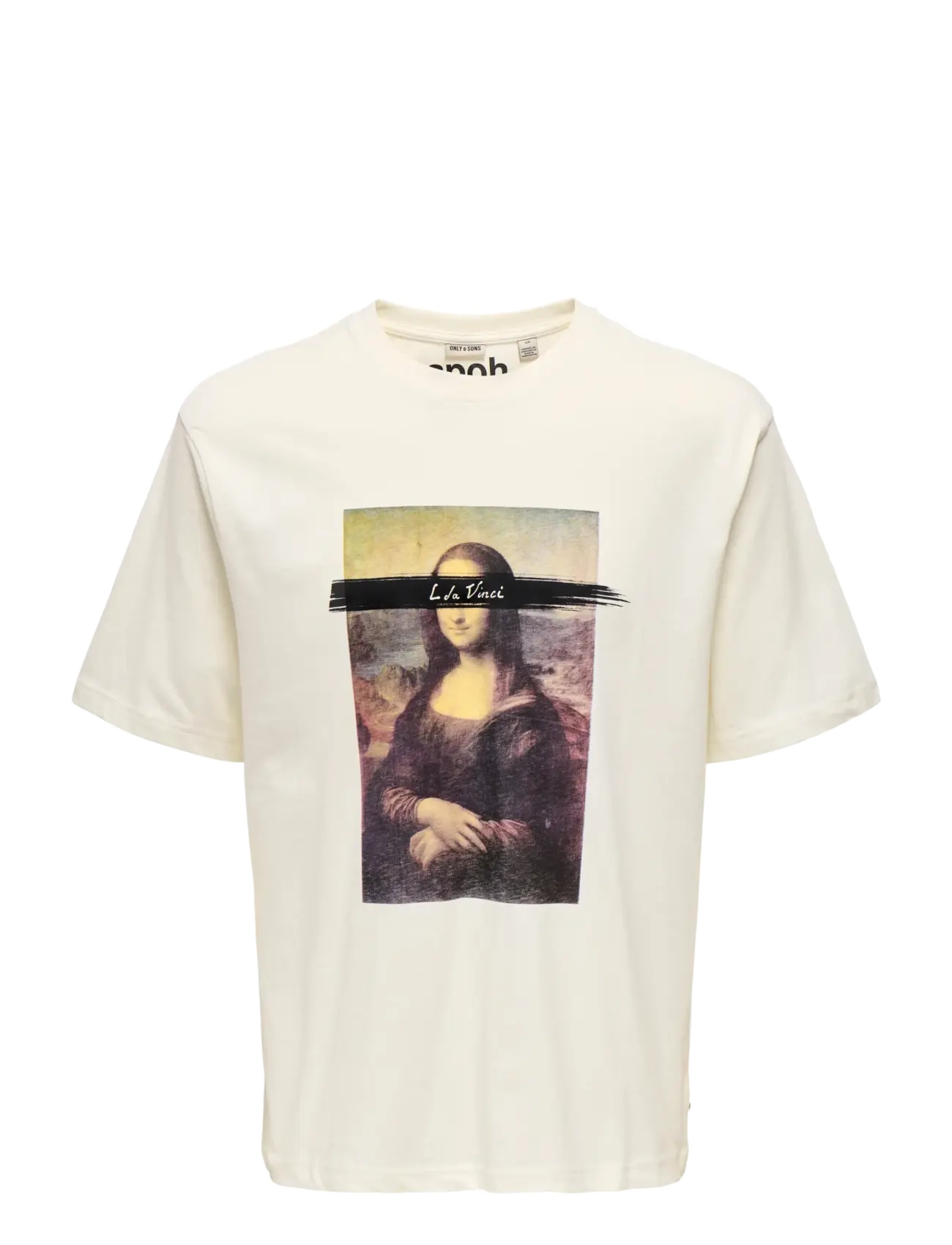 ONLY & SONS ONSMONALISA RLX SS LIC TEE VD - T-Shirts - WHISPER WHITE / cream