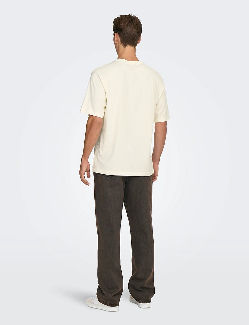 ONLY & SONS - ONSMONALISA RLX SS LIC TEE VD - kurzärmelig - whisper white - 3