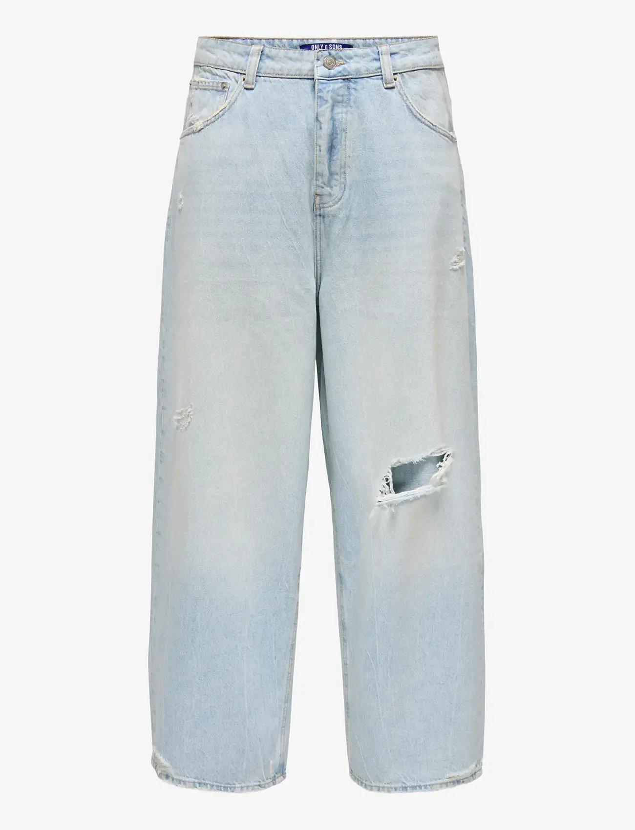 ONLY & SONS - ONSFADE LOOSE LB DESTROY 6592 AZG DNM - alt laienevad teksad - light blue denim - 1