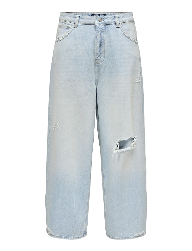 ONLY & SONS - ONSFADE LOOSE LB DESTROY 6592 AZG DNM - alt laienevad teksad - light blue denim - 1