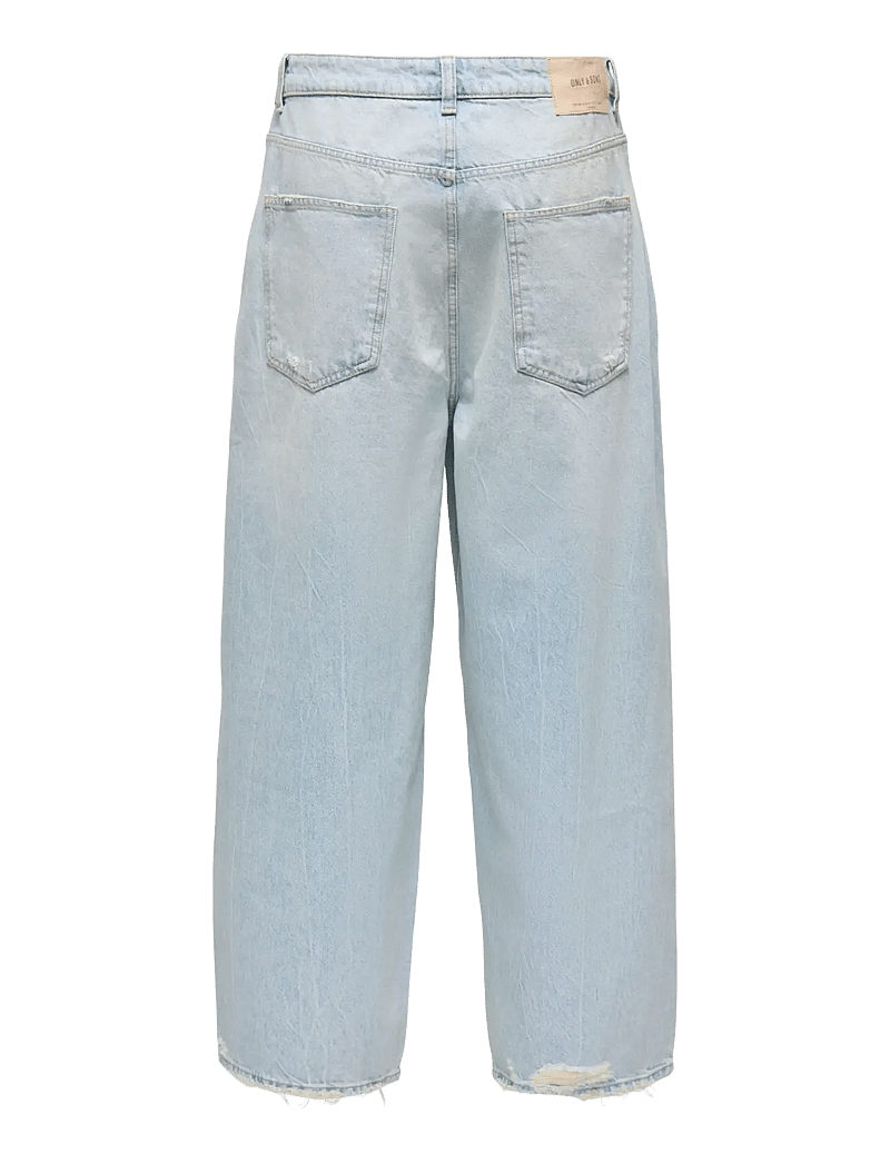 ONLY & SONS - ONSFADE LOOSE LB DESTROY 6592 AZG DNM - alt laienevad teksad - light blue denim - 2