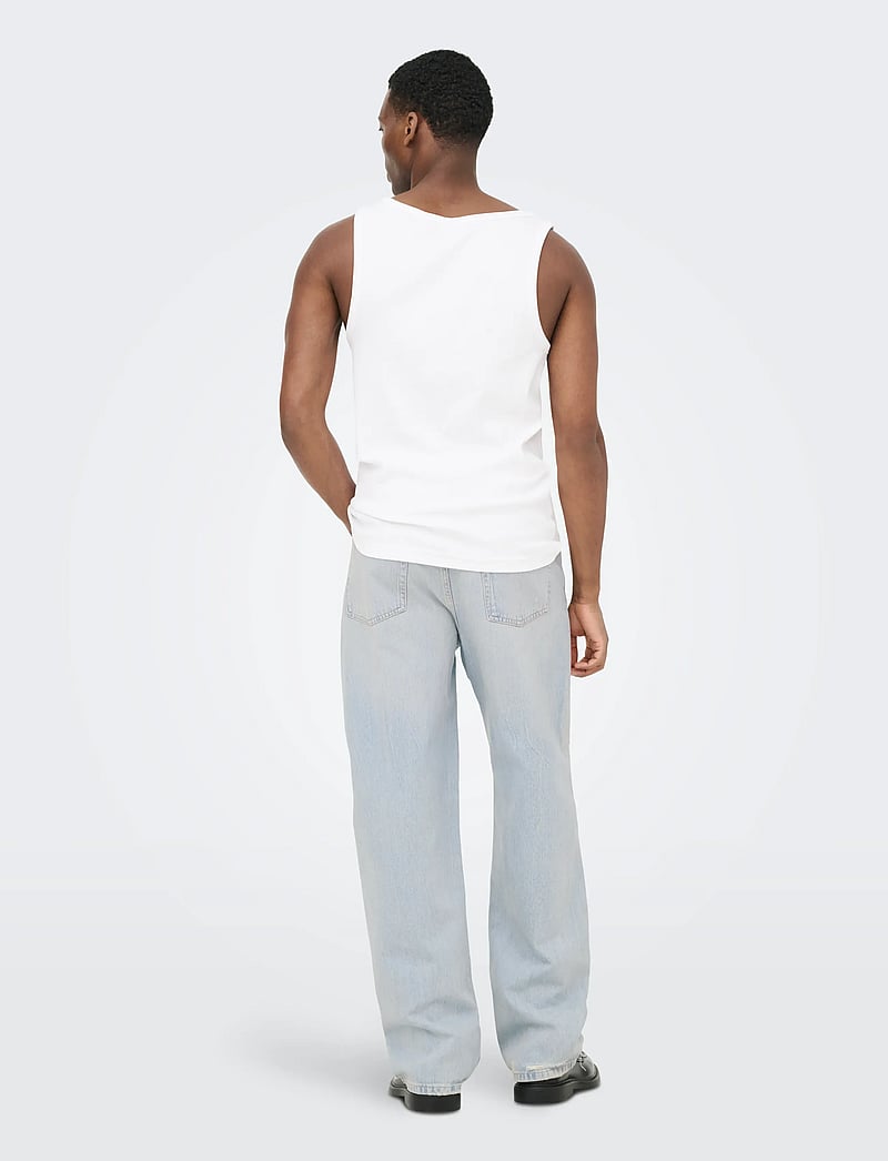 ONLY & SONS - ONSFADE LOOSE LB DESTROY 6592 AZG DNM - alt laienevad teksad - light blue denim - 3