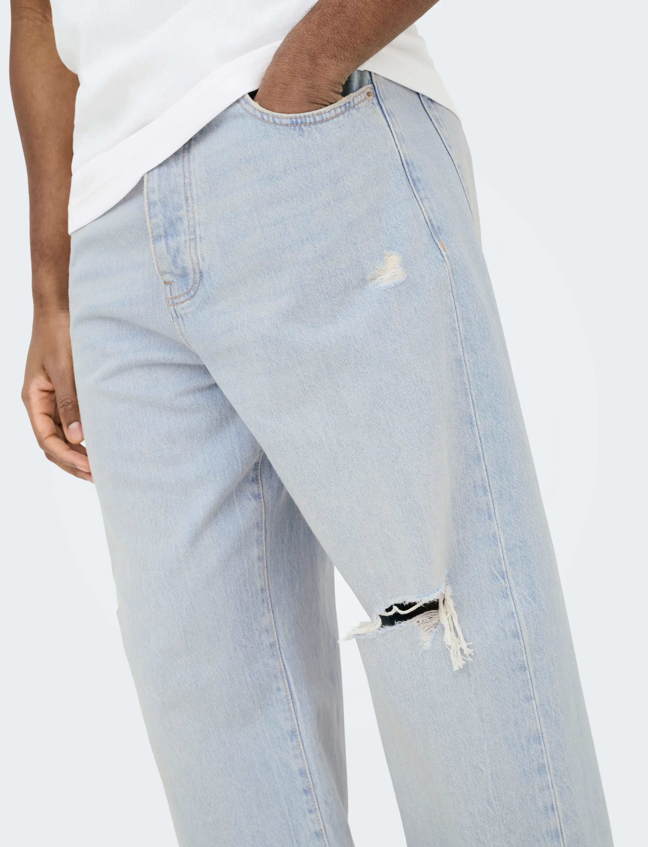ONLY & SONS ONSFADE LOOSE LB DESTROY 6592 AZG DNM - Jeans - LIGHT BLUE DENIM / blue