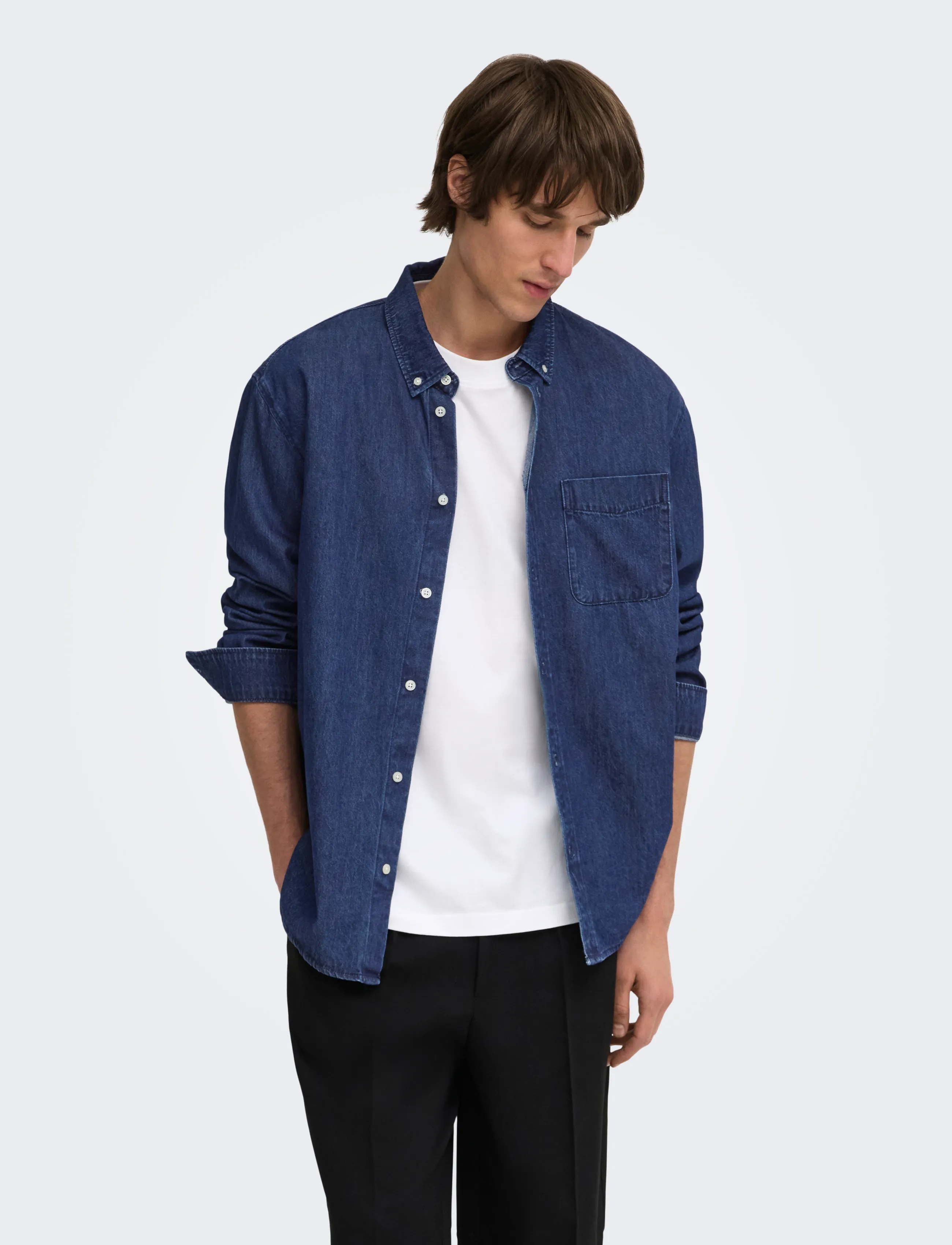 ONLY & SONS ONSORSON REGULAR YFM DNM SHIRT NOOS - Casual shirts - DARK BLUE DENIM / navy