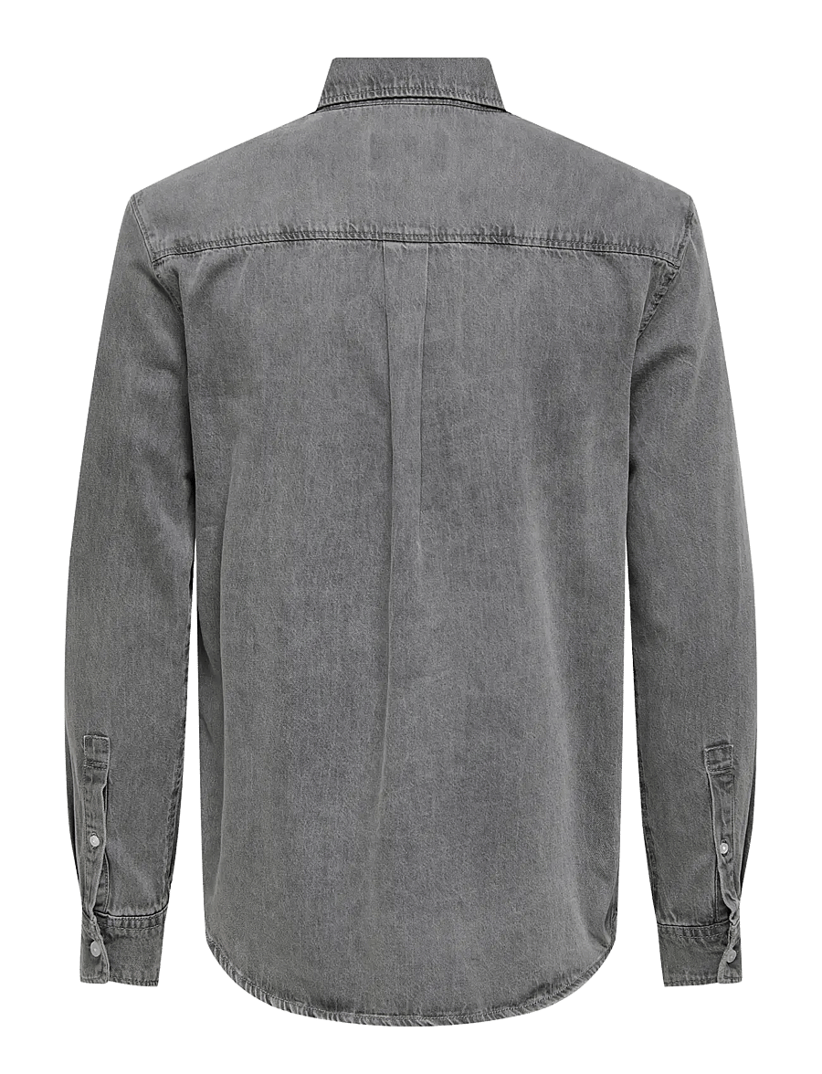 ONLY & SONS - ONSORSON REGULAR YFM DNM SHIRT NOOS - denimskjorter - light grey denim - 2