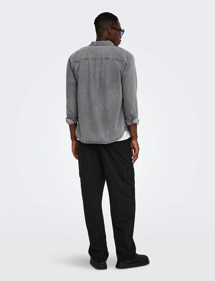 ONLY & SONS - ONSORSON REGULAR YFM DNM SHIRT NOOS - denimskjorter - light grey denim - 3