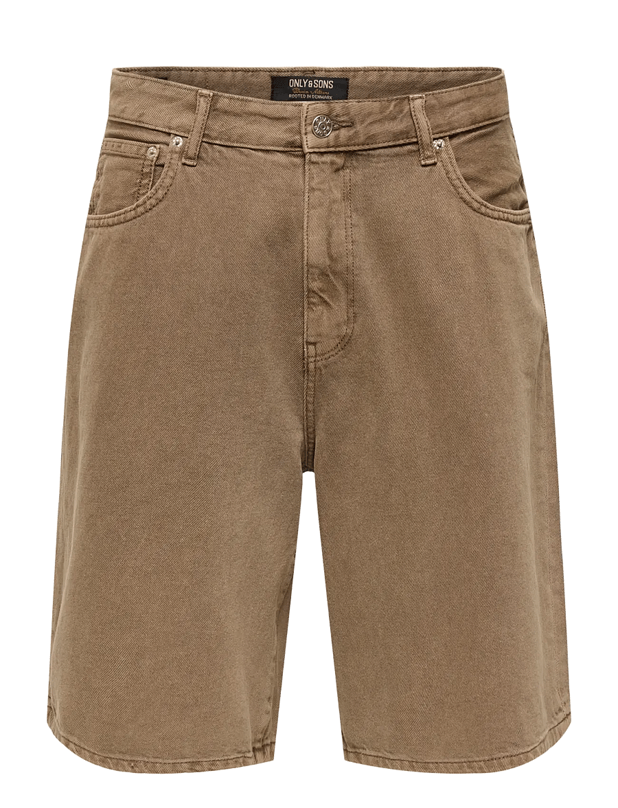 ONLY & SONS - ONSCARL BALL. BROWN 6602 TAI DNM SHORTS - jeans shorts - brown denim - 0