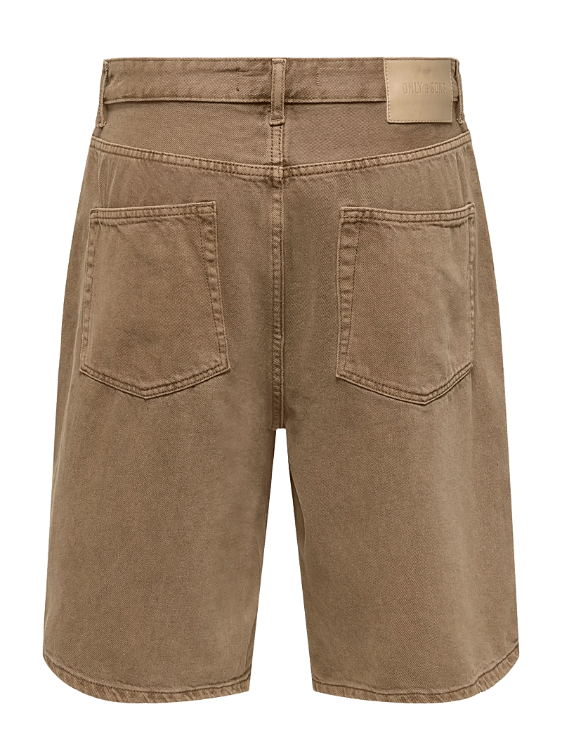 ONLY & SONS - ONSCARL BALL. BROWN 6602 TAI DNM SHORTS - jorts - brown denim - 1