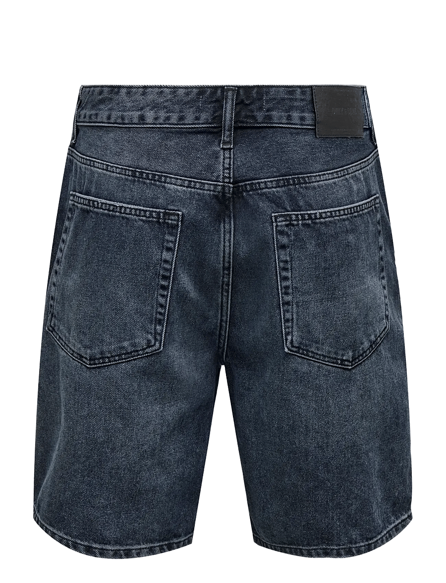 ONLY & SONS - ONSEDGE BLUE BLACK 6607 TAI DNM SHORTS - jorts - blue black denim - 2