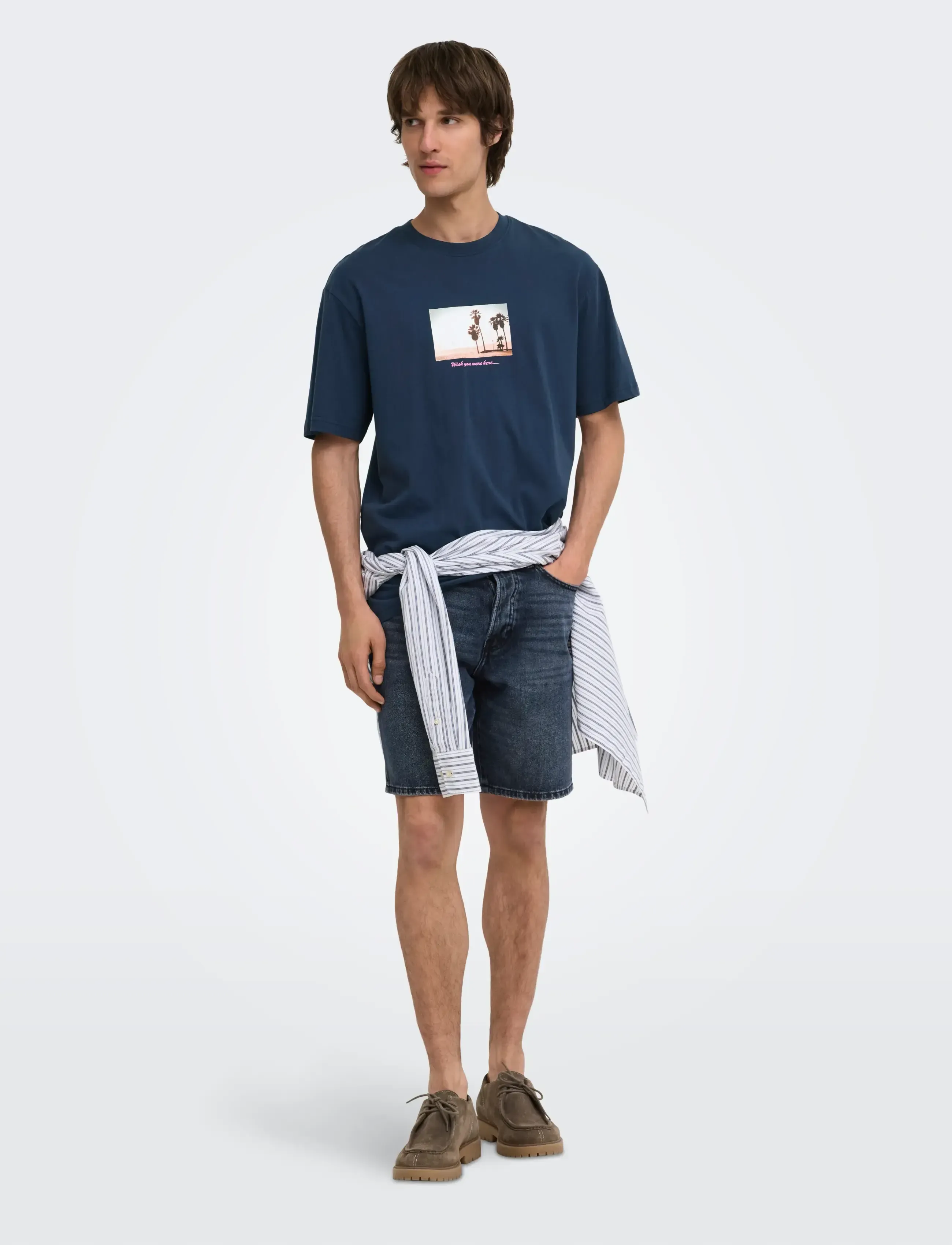 ONLY & SONS - ONSEDGE BLUE BLACK 6607 TAI DNM SHORTS - jorts - blue black denim - 4