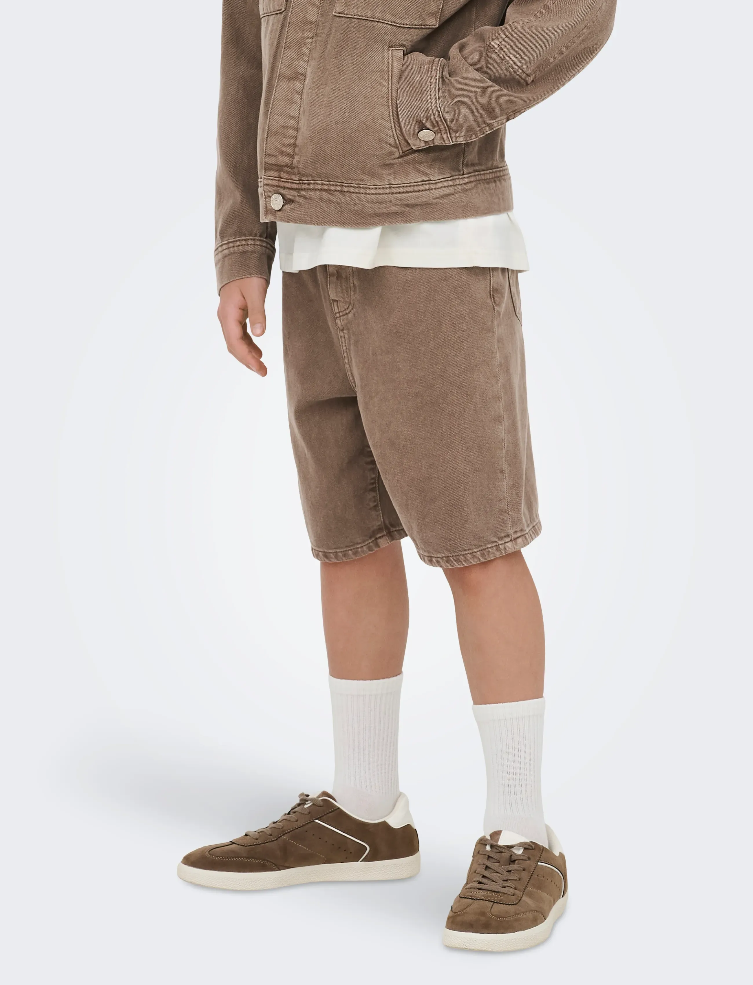 ONLY & SONS OSJFADE LOOSE BROWN 6608 TAI DNM SHORTS - Denim shorts - BROWN DENIM / brown