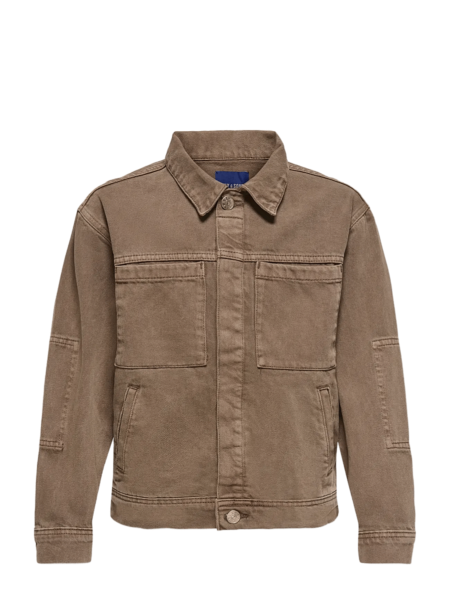 ONLY & SONS - OSJENTIRE BROWN 6609 TAI DNM JACKET - denimjakker - brown denim - 1