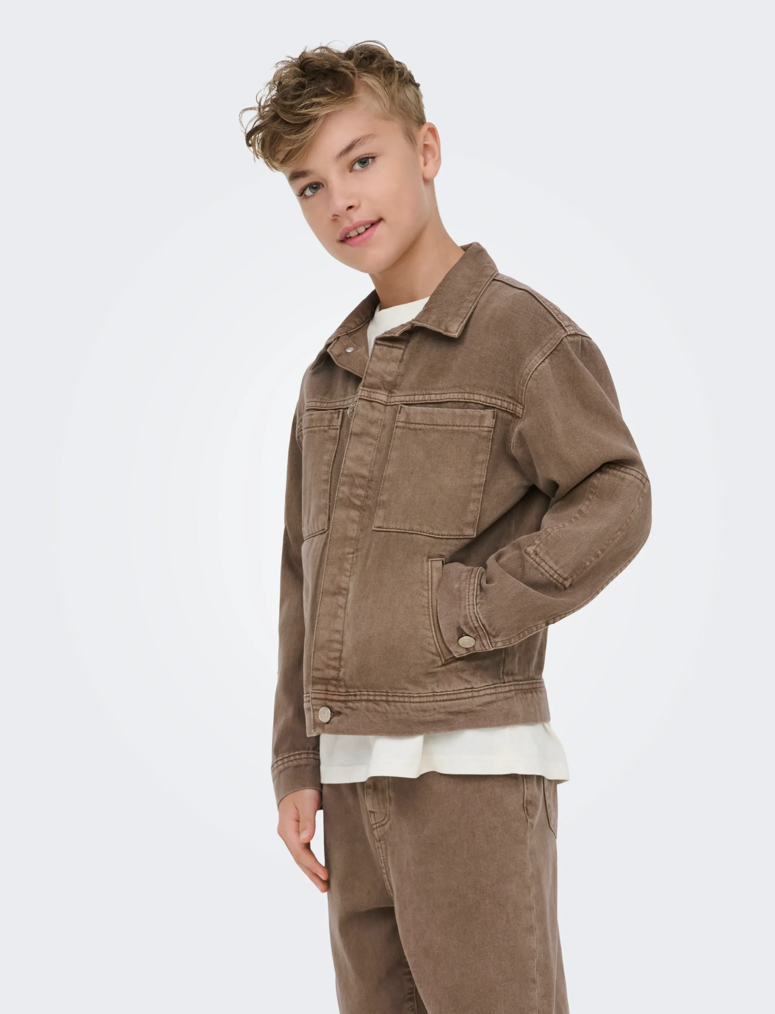 ONLY & SONS Osjentire Brown 6609 Tai Dnm Jacket, 146, Jackets Coats, Braun - Denim Corduroy, Kinder
