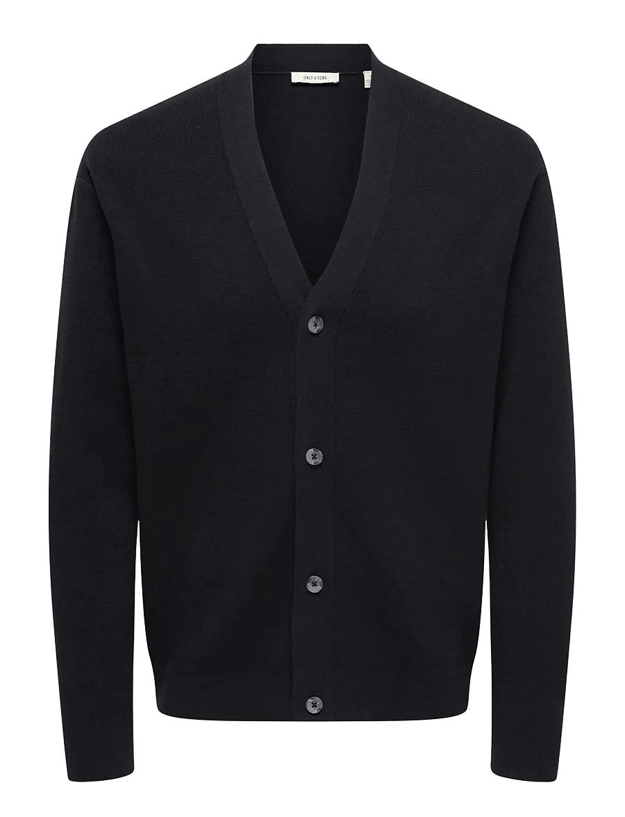 ONLY & SONS - ONSTING LIFE REG LS CARDIGAN KNIT NOOS - cardigans - black - 1