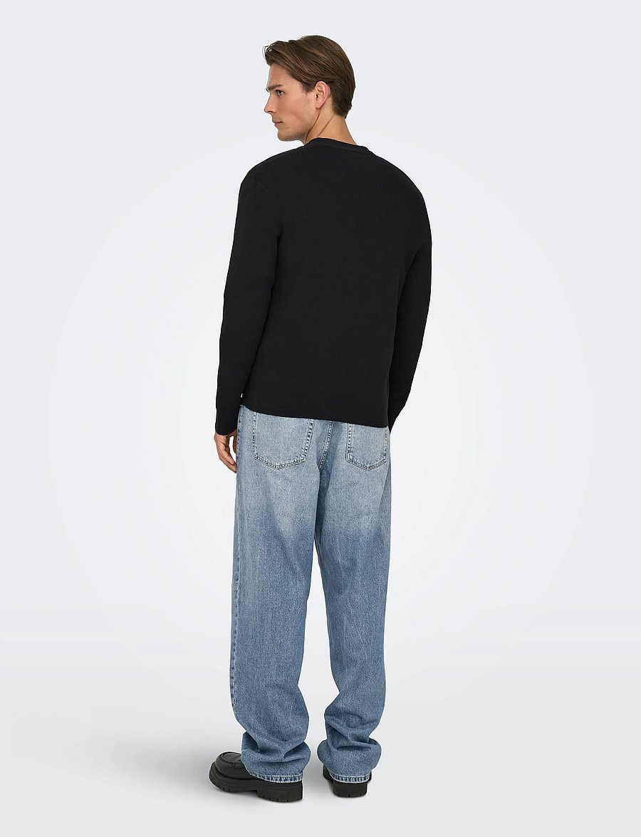 ONLY & SONS - ONSTING LIFE REG LS CARDIGAN KNIT NOOS - cardigans - black - 3