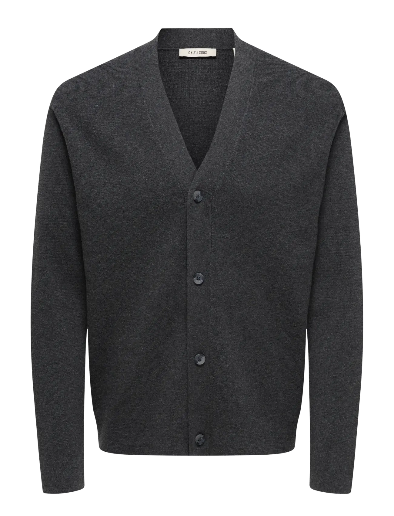 ONSTING LIFE REG LS CARDIGAN KNIT NOOS - DARK GREY MELANGE