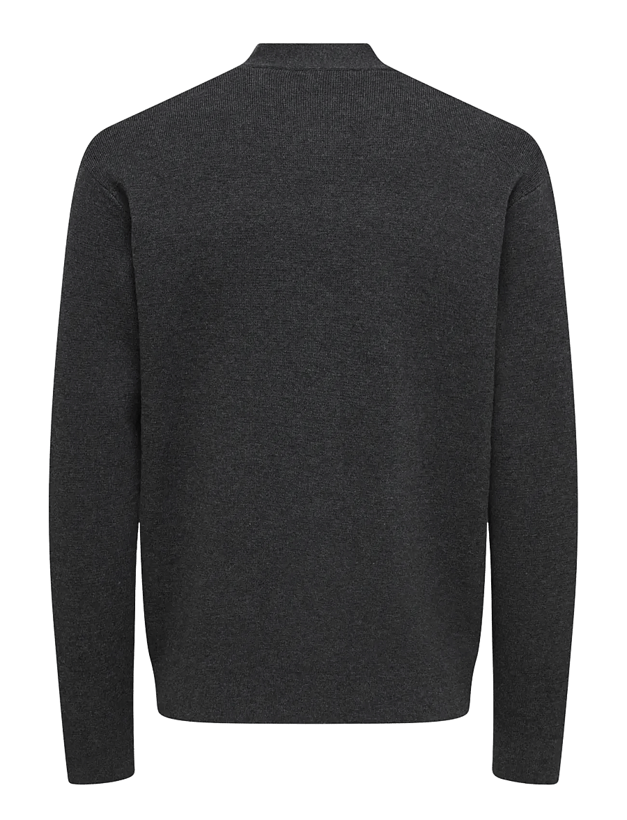 ONLY & SONS - ONSTING LIFE REG LS CARDIGAN KNIT NOOS - cardigans - dark grey melange - 2