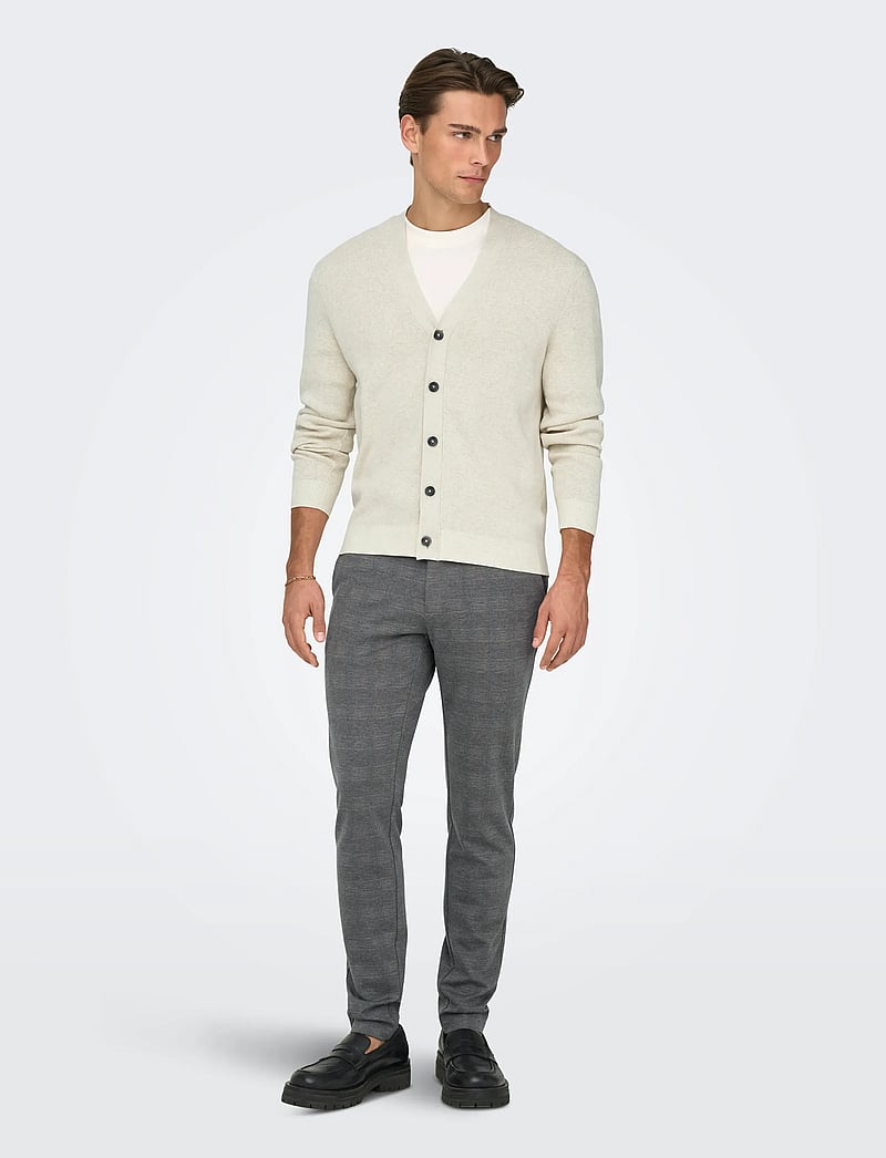 ONLY & SONS - ONSTING LIFE REG LS CARDIGAN KNIT NOOS - cardigans - gardenia - 4