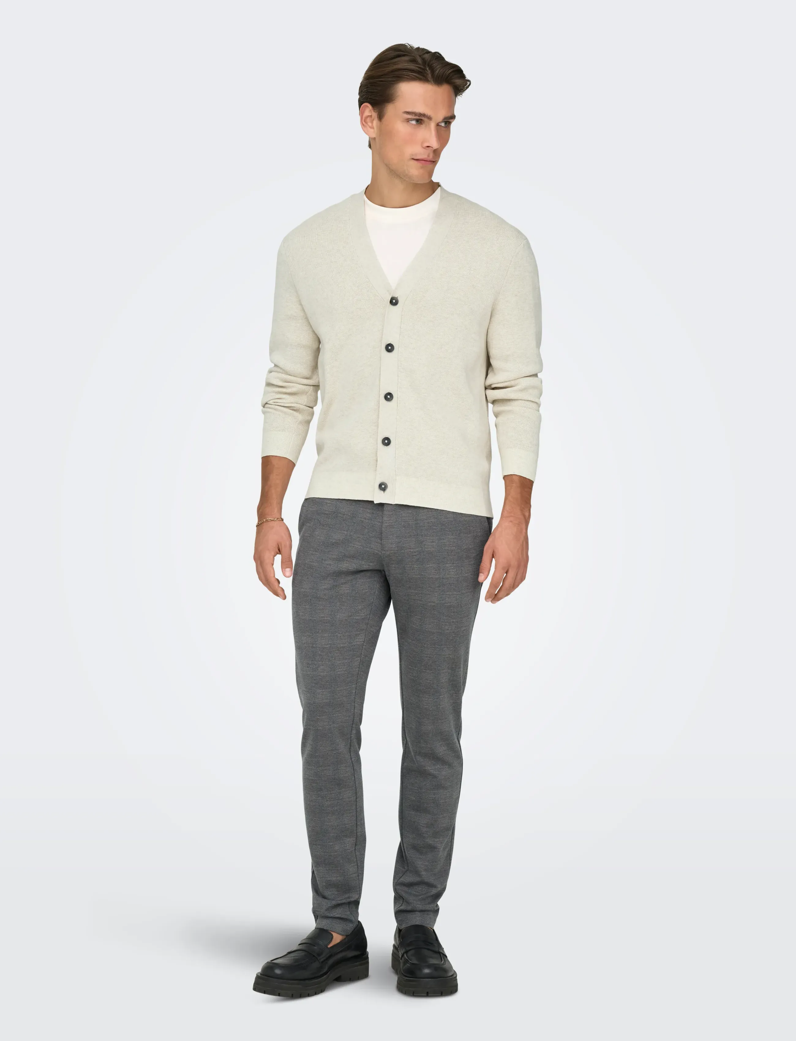 ONLY & SONS - ONSTING LIFE REG LS CARDIGAN KNIT NOOS - cardigans - gardenia - 4
