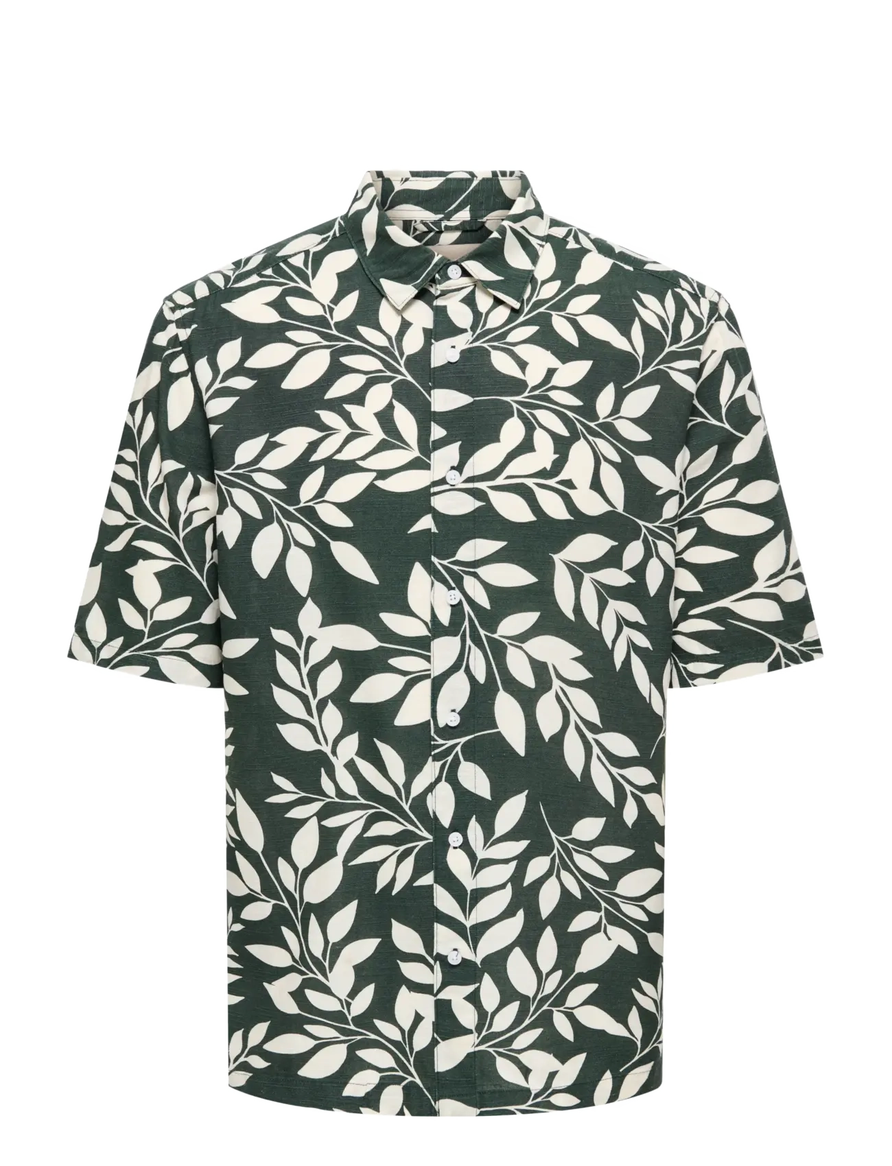 ONLY & SONS - ONSHARVI LIFE SS AOP SHIRT NOOS - hemden mit muster - darkest spruce - 1