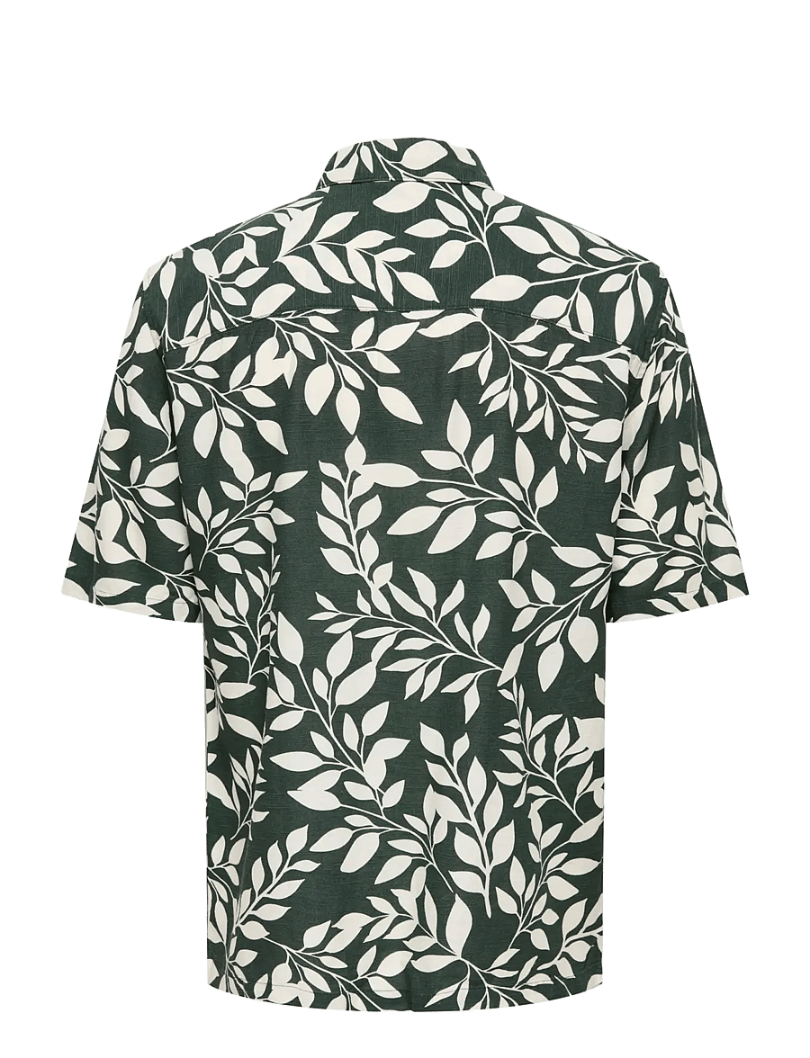 ONLY & SONS - ONSHARVI LIFE SS AOP SHIRT NOOS - hemden mit muster - darkest spruce - 2